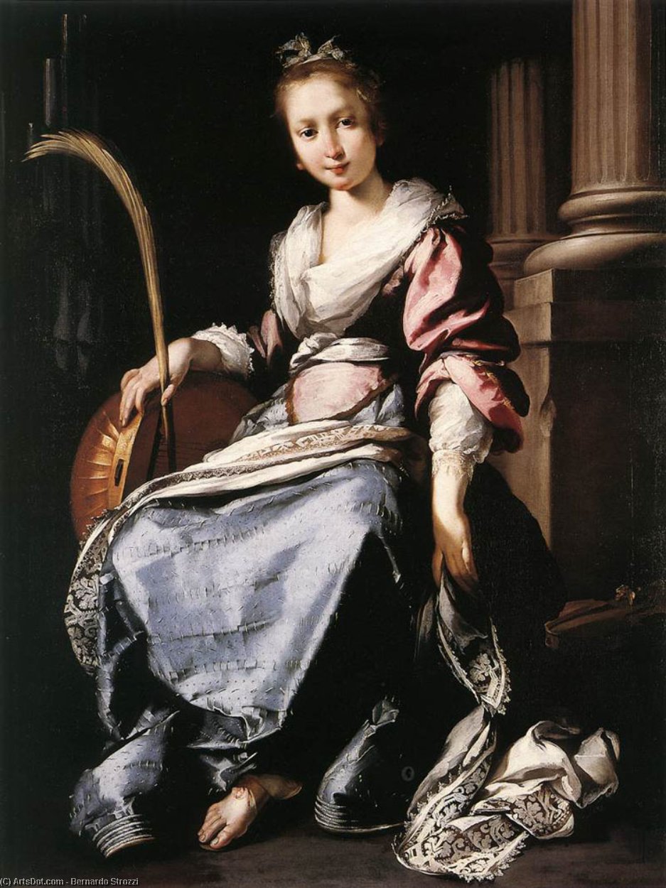 Wikioo.org - The Encyclopedia of Fine Arts - Painting, Artwork by Bernardo Strozzi - St Cecilia