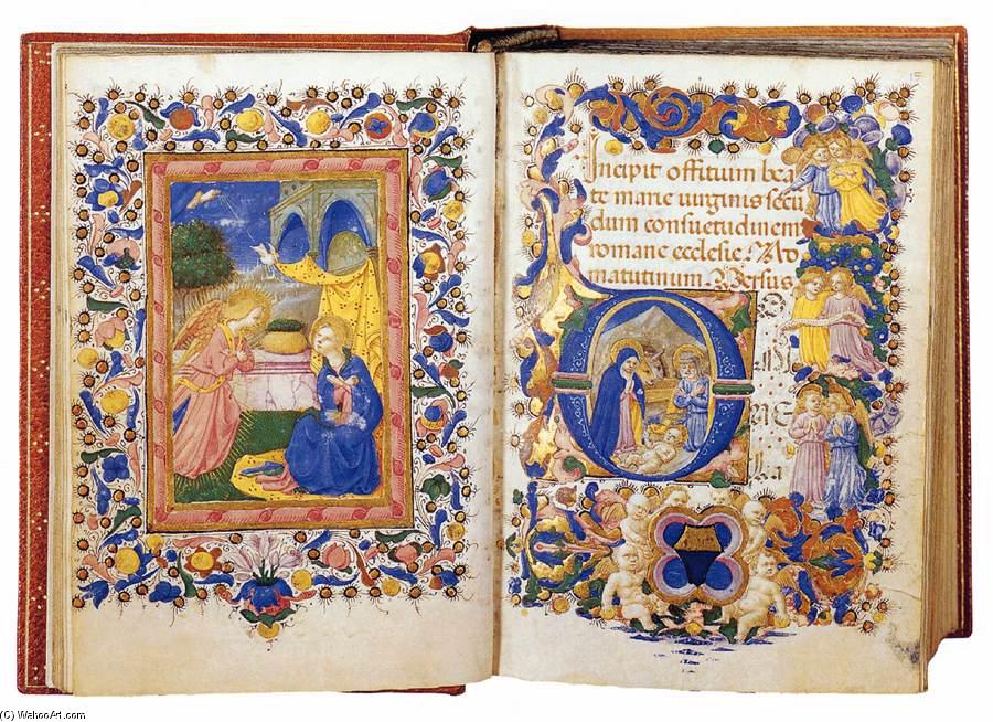 Wikioo.org – La Enciclopedia de las Bellas Artes - Pintura, Obras de arte de Zanobi Strozzi - Libro of Hora para el uso of Rome ( Folios 14v-15r )