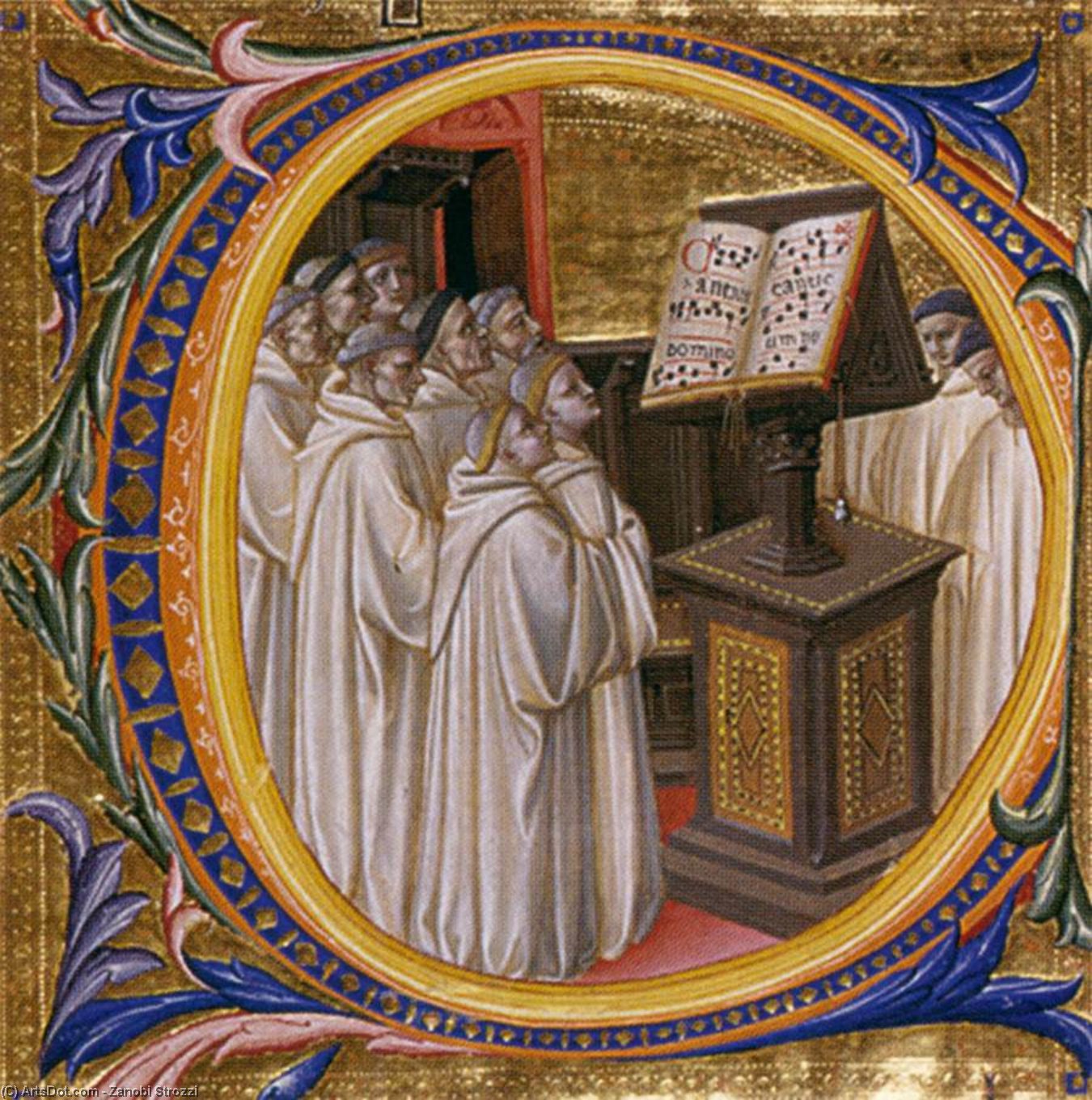WikiOO.org - Güzel Sanatlar Ansiklopedisi - Resim, Resimler Zanobi Strozzi - Camaldolese Friars in Choir