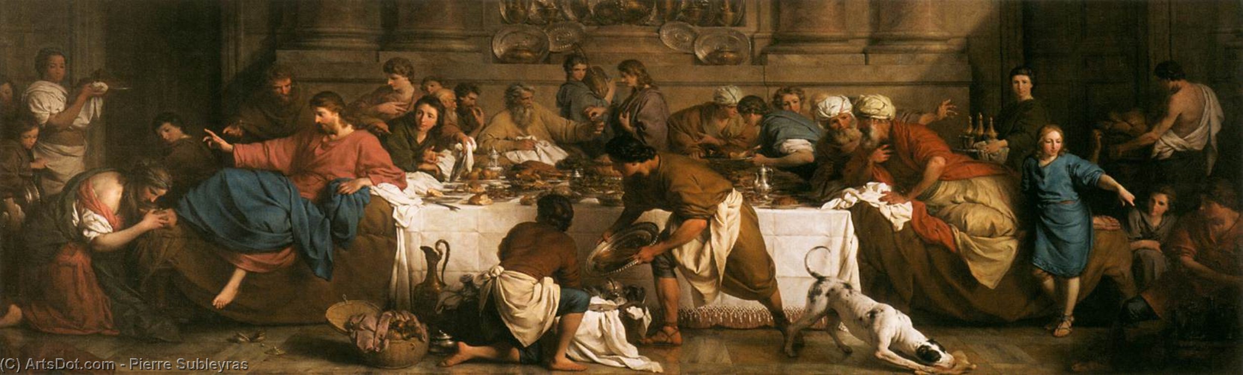Wikioo.org - The Encyclopedia of Fine Arts - Painting, Artwork by Pierre Subleyras - The Feast in the House of Simon