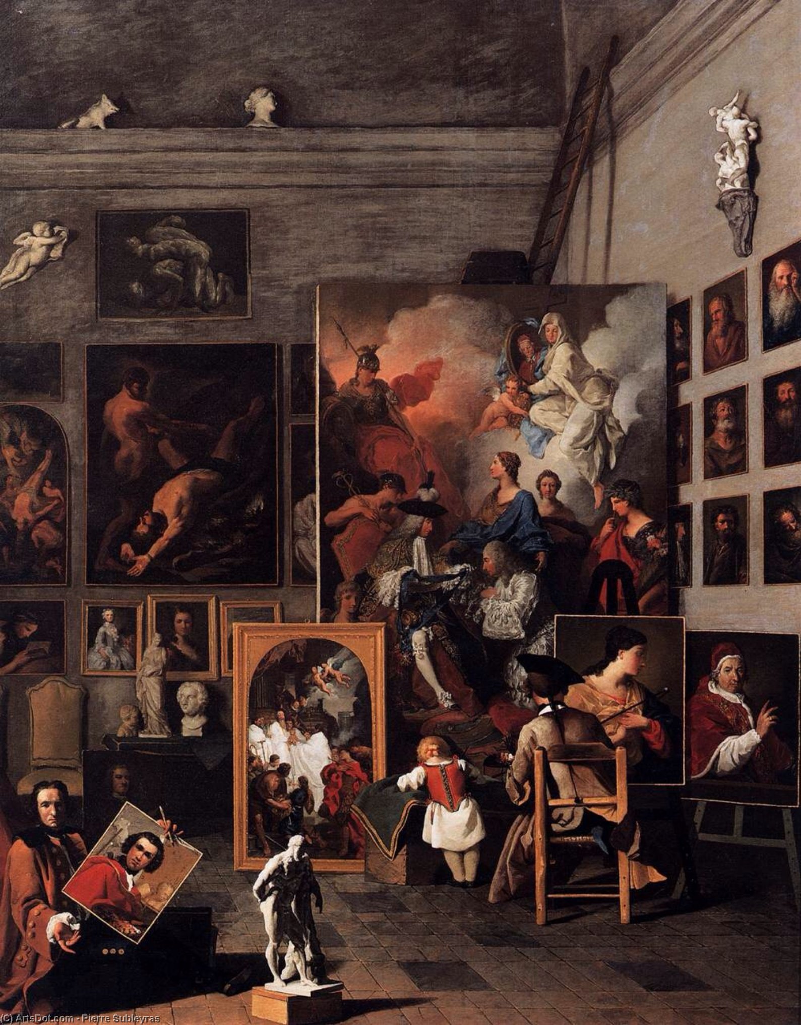 WikiOO.org - Encyclopedia of Fine Arts - Maleri, Artwork Pierre Subleyras - The Studio of the Painter