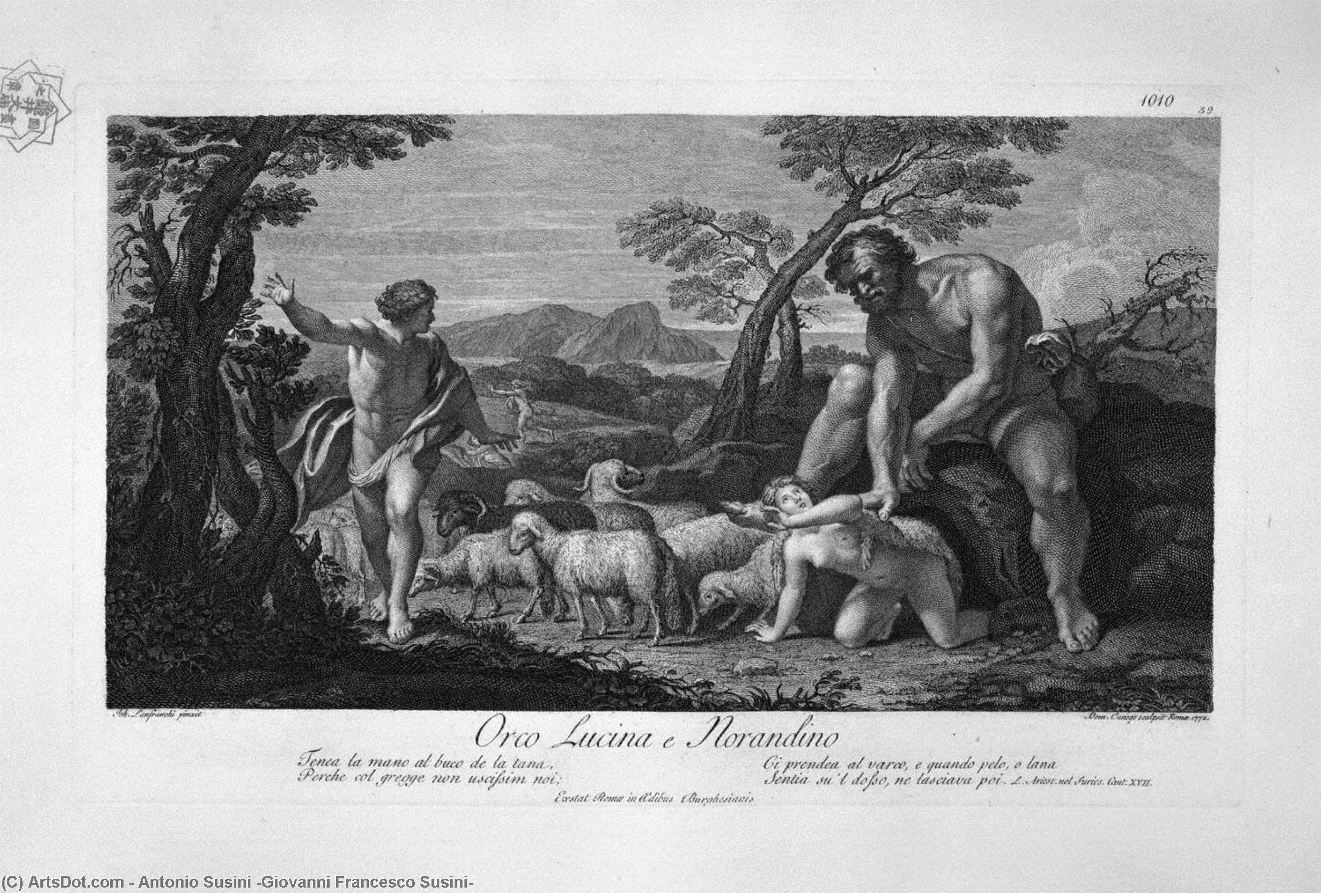 Wikioo.org - The Encyclopedia of Fine Arts - Painting, Artwork by Antonio Susini (Giovanni Francesco Susini) - Deianira Abducted by the Centaur Nessus