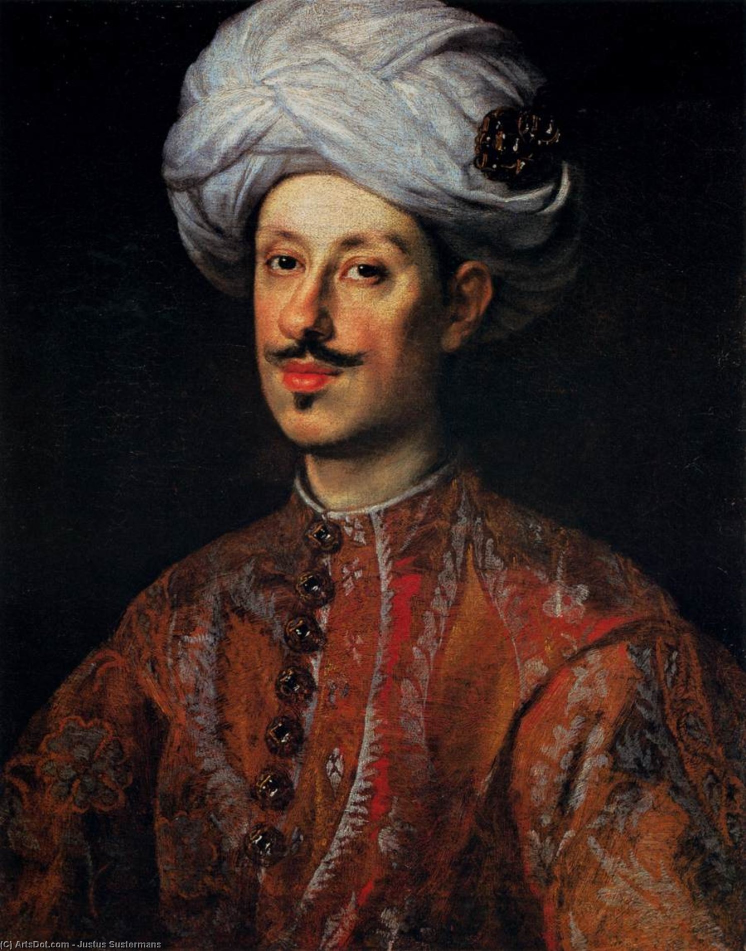 Wikioo.org - The Encyclopedia of Fine Arts - Painting, Artwork by Justus Sustermans - Portrait of Ferdinando II de' Medici Dressed in Oriental Costume