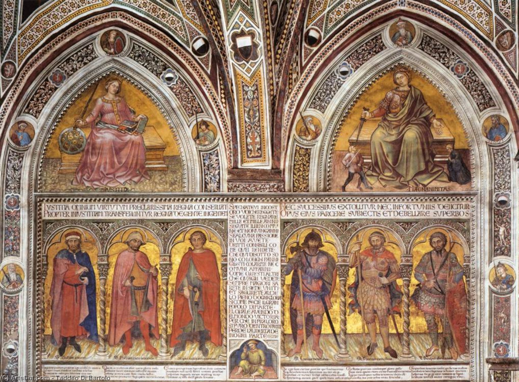 Wikioo.org – L'Enciclopedia delle Belle Arti - Pittura, Opere di Taddeo Di Bartolo - Allegorie e le  figure  da  Romano  storia