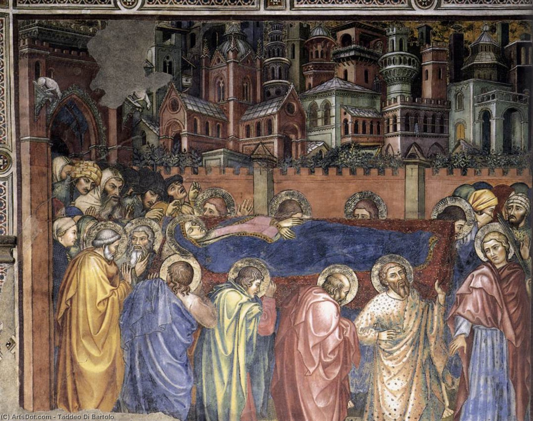 WikiOO.org - Encyclopedia of Fine Arts - Maleri, Artwork Taddeo Di Bartolo - The Funeral of the Virgin