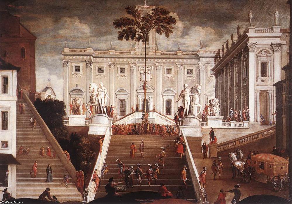 Wikioo.org - The Encyclopedia of Fine Arts - Painting, Artwork by Agostino Tassi - Competition on the Capitoline Hill