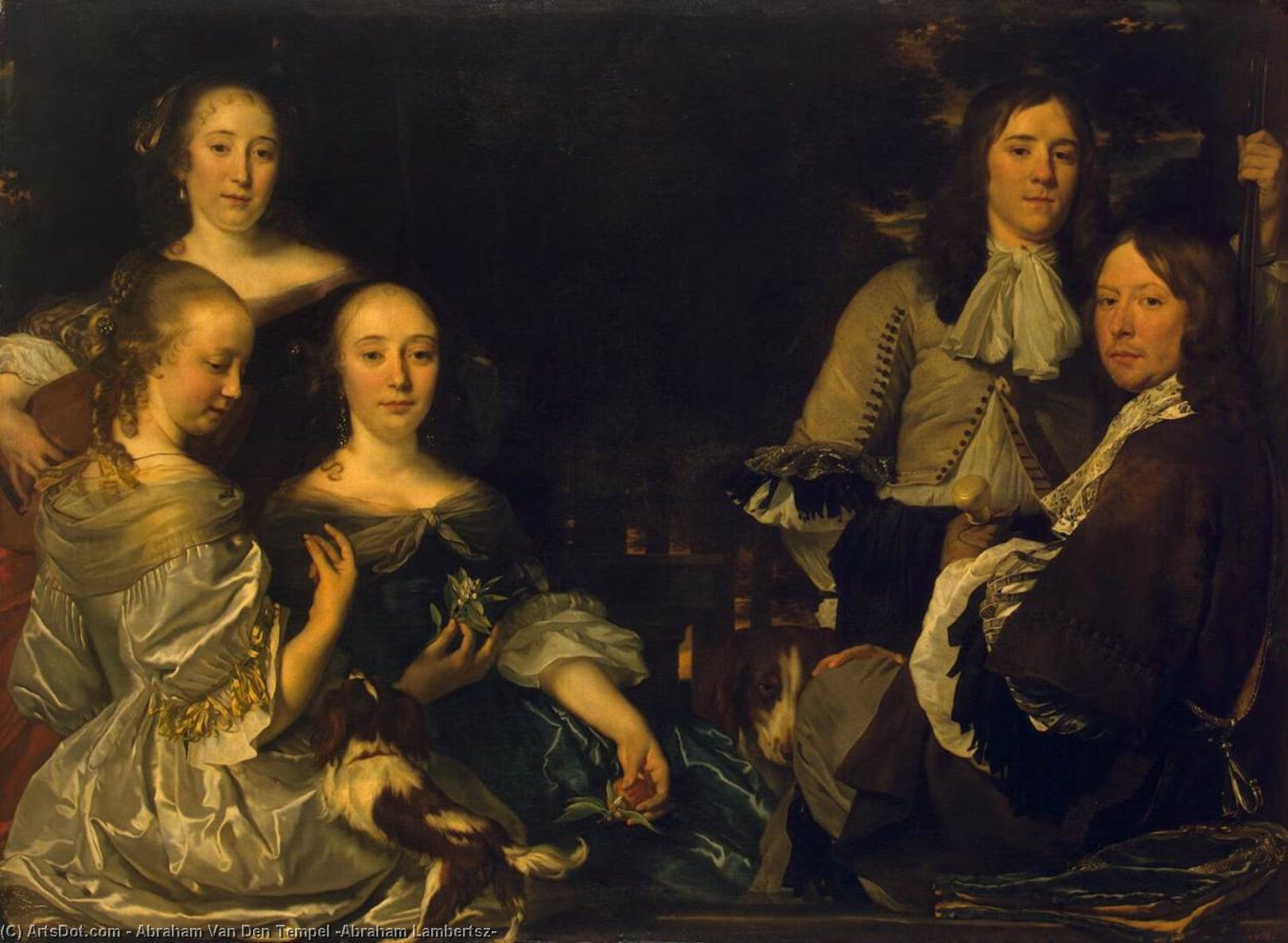 Wikioo.org - The Encyclopedia of Fine Arts - Painting, Artwork by Abraham Van Den Tempel (Abraham Lambertsz) - Family Portrait
