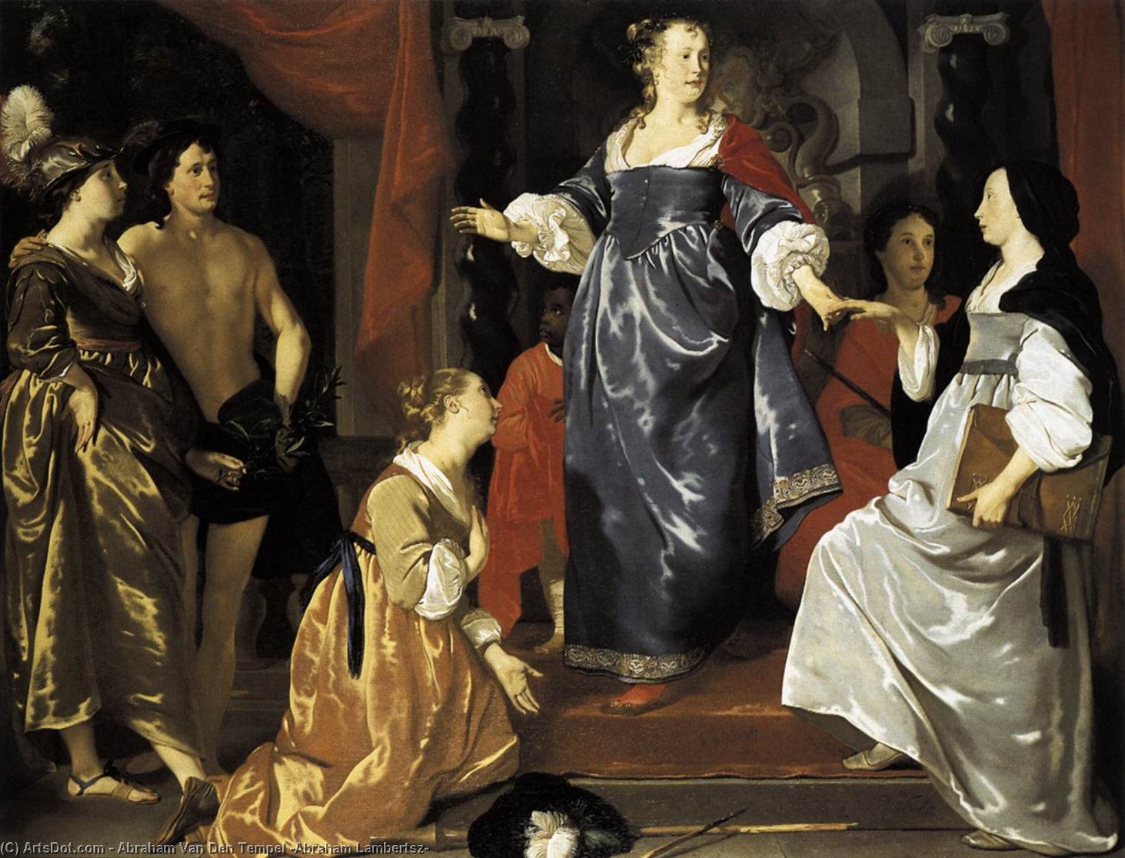 Wikioo.org - The Encyclopedia of Fine Arts - Painting, Artwork by Abraham Van Den Tempel (Abraham Lambertsz) - The Maid of Leiden Welcomes 'Nering'