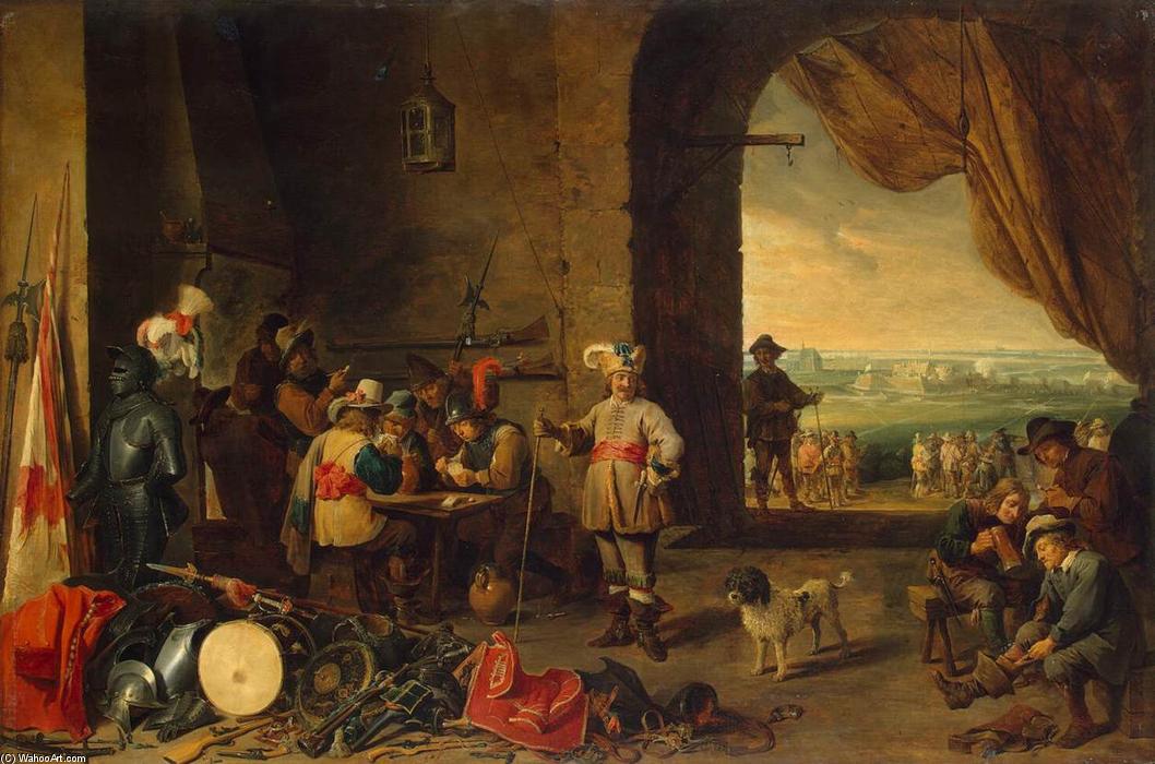 Wikioo.org – L'Encyclopédie des Beaux Arts - Peinture, Oeuvre de David The Younger Teniers - Salle de garde