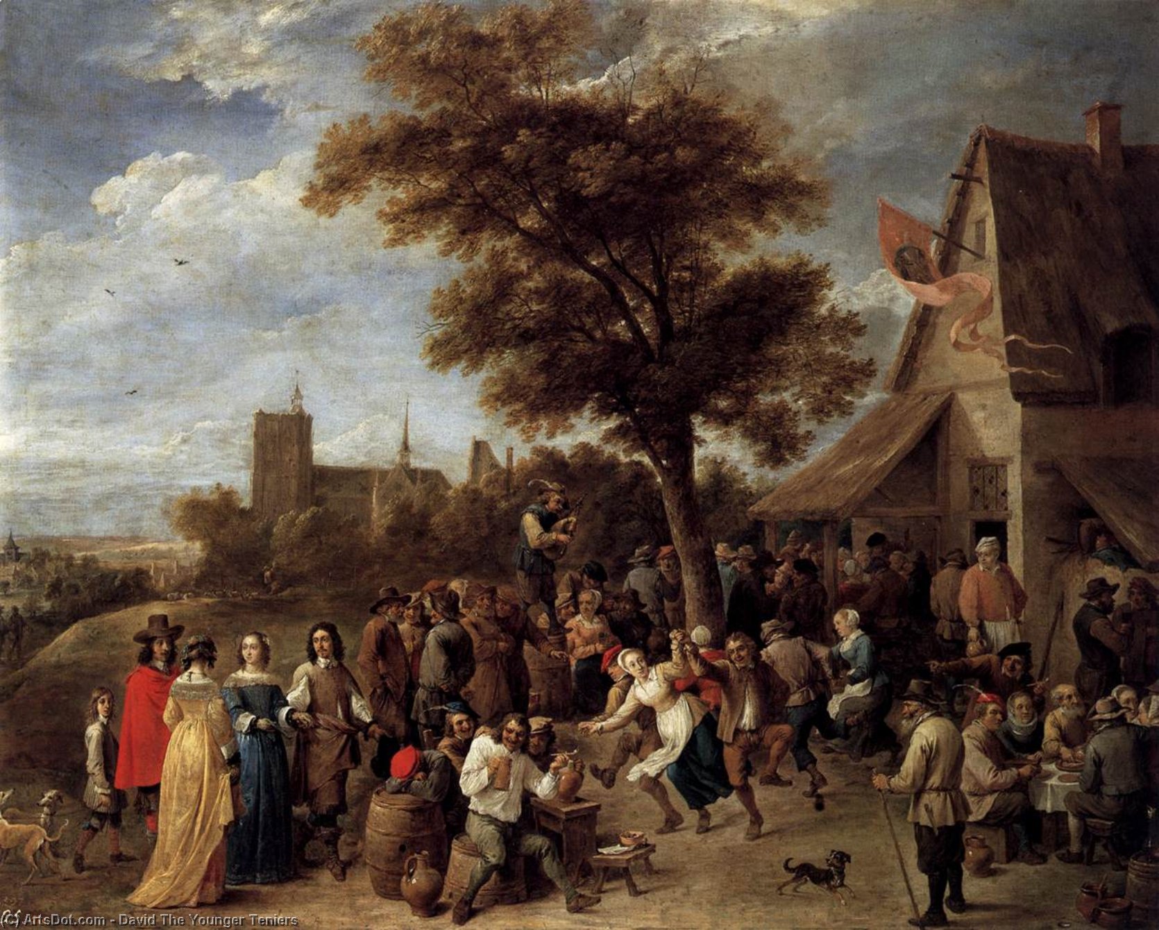WikiOO.org - אנציקלופדיה לאמנויות יפות - ציור, יצירות אמנות David The Younger Teniers - Peasants Merry-making