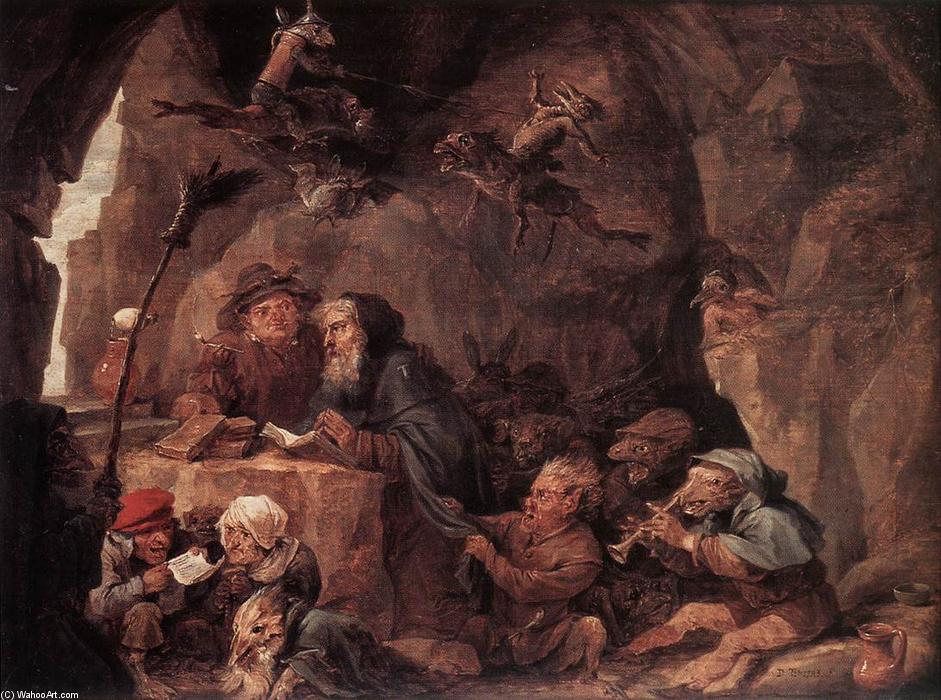 Wikioo.org - The Encyclopedia of Fine Arts - Painting, Artwork by David The Younger Teniers - Temptation of St Anthony