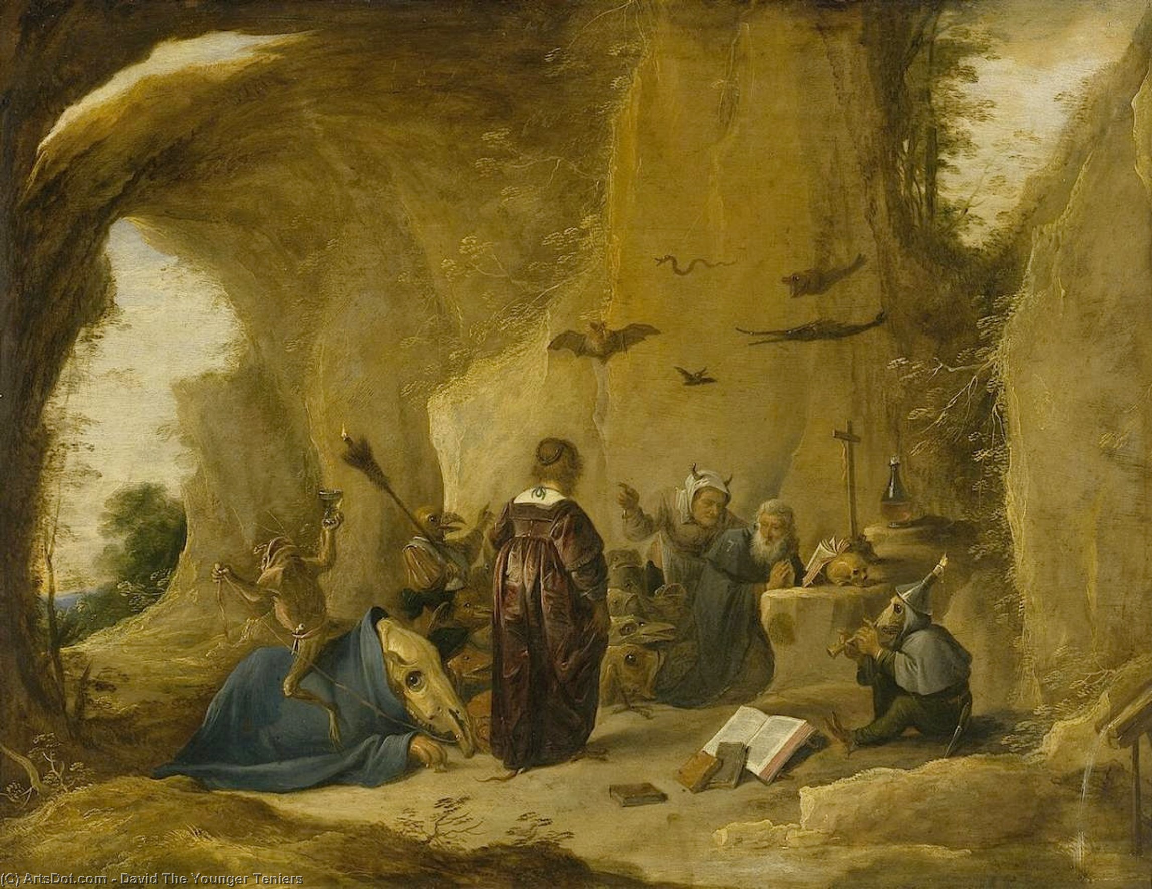 Wikioo.org - The Encyclopedia of Fine Arts - Painting, Artwork by David The Younger Teniers - Temptation of St Antony