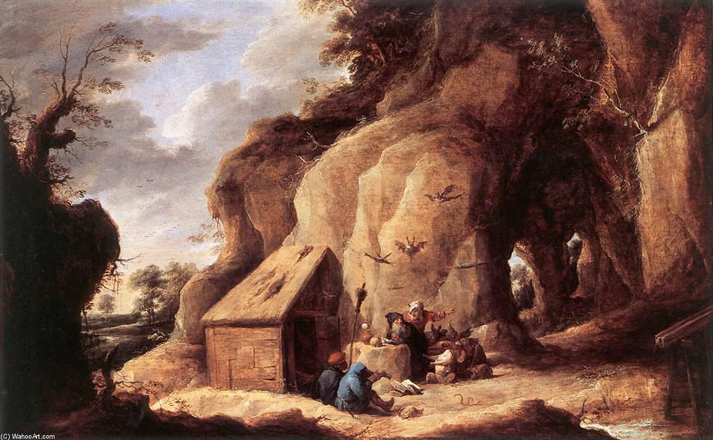 Wikoo.org - موسوعة الفنون الجميلة - اللوحة، العمل الفني David The Younger Teniers - The Temptation of St Anthony