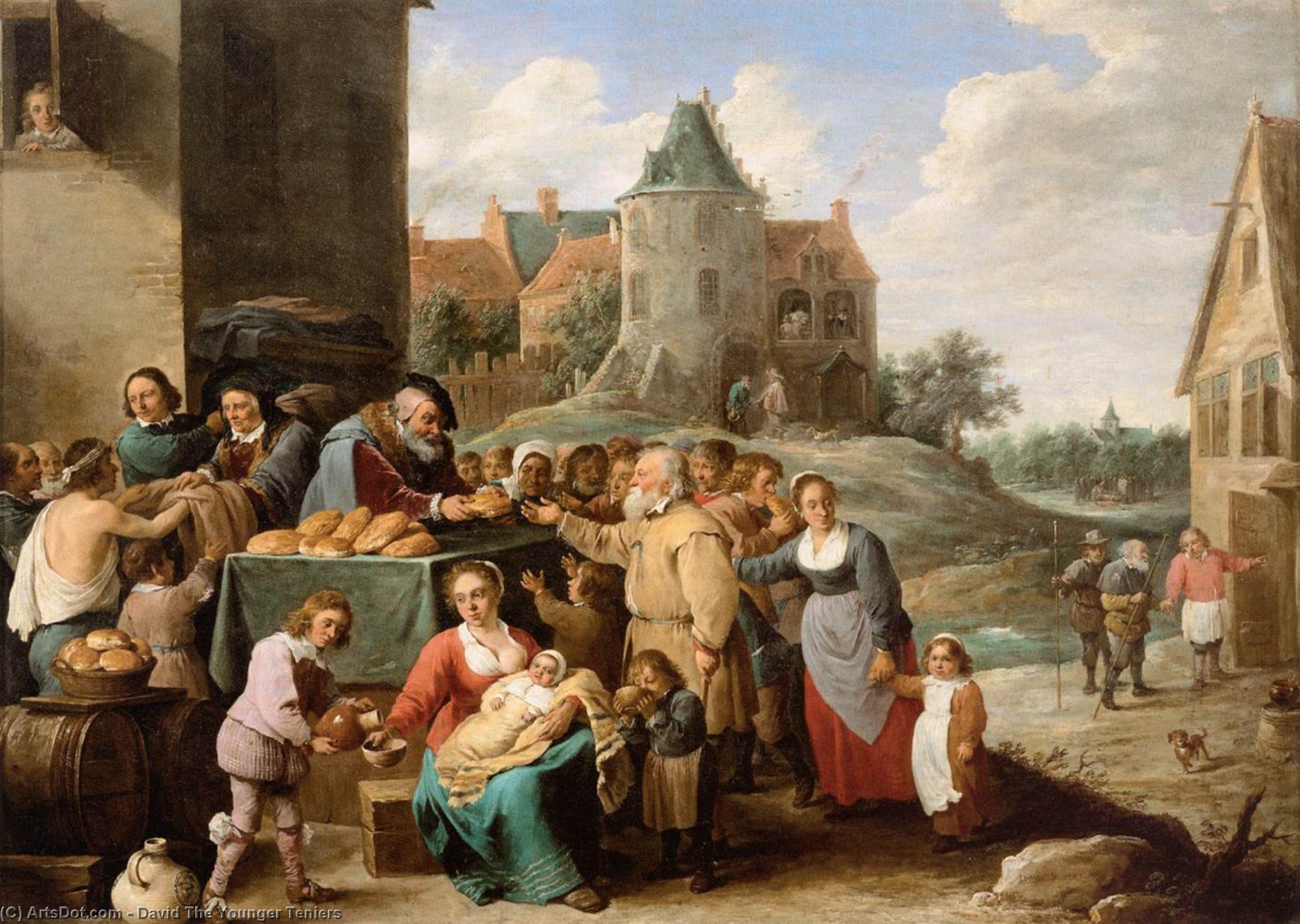 WikiOO.org – 美術百科全書 - 繪畫，作品 David The Younger Teniers - 作品 的   怜悯