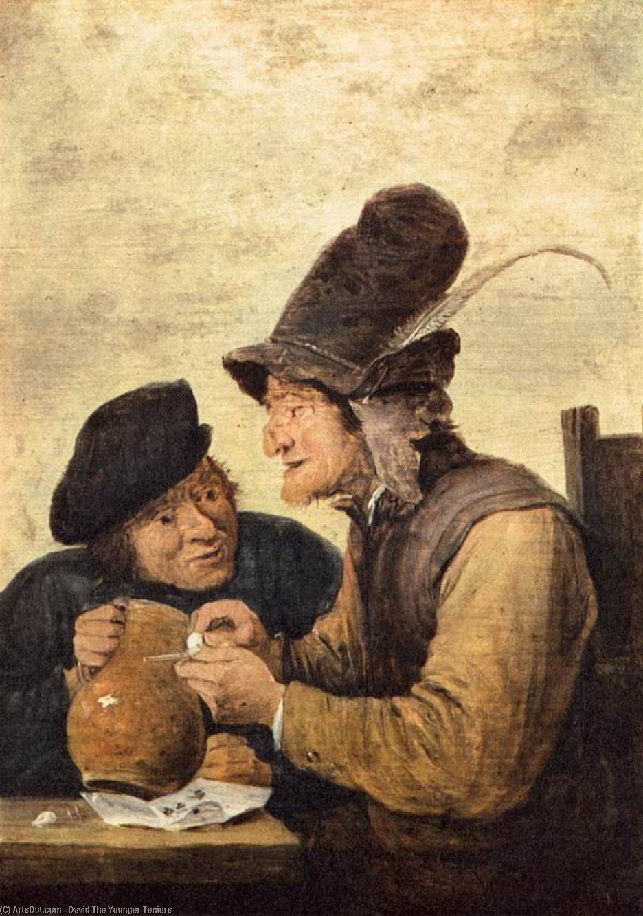 Wikioo.org - The Encyclopedia of Fine Arts - Painting, Artwork by David The Younger Teniers - Two Drunkards