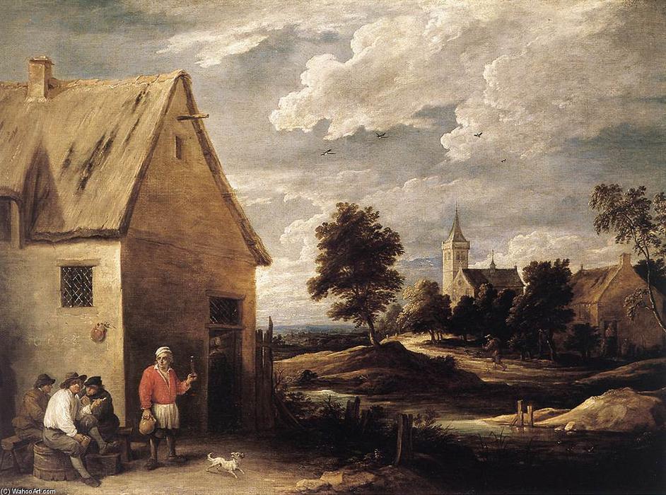 Wikioo.org - The Encyclopedia of Fine Arts - Painting, Artwork by David The Younger Teniers - Village Scene