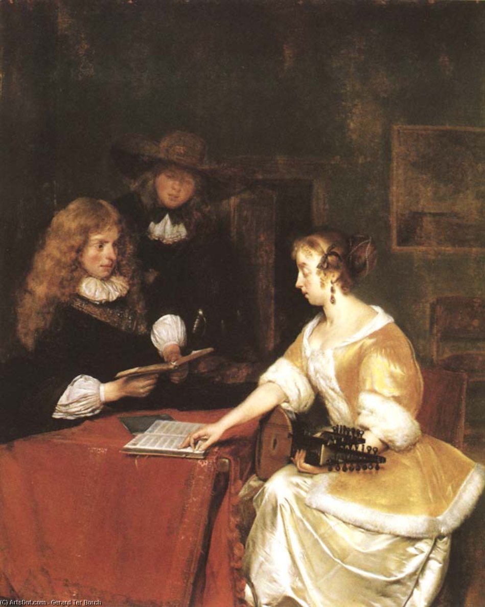 Wikioo.org - The Encyclopedia of Fine Arts - Painting, Artwork by Gerard Ter Borch - A Concert