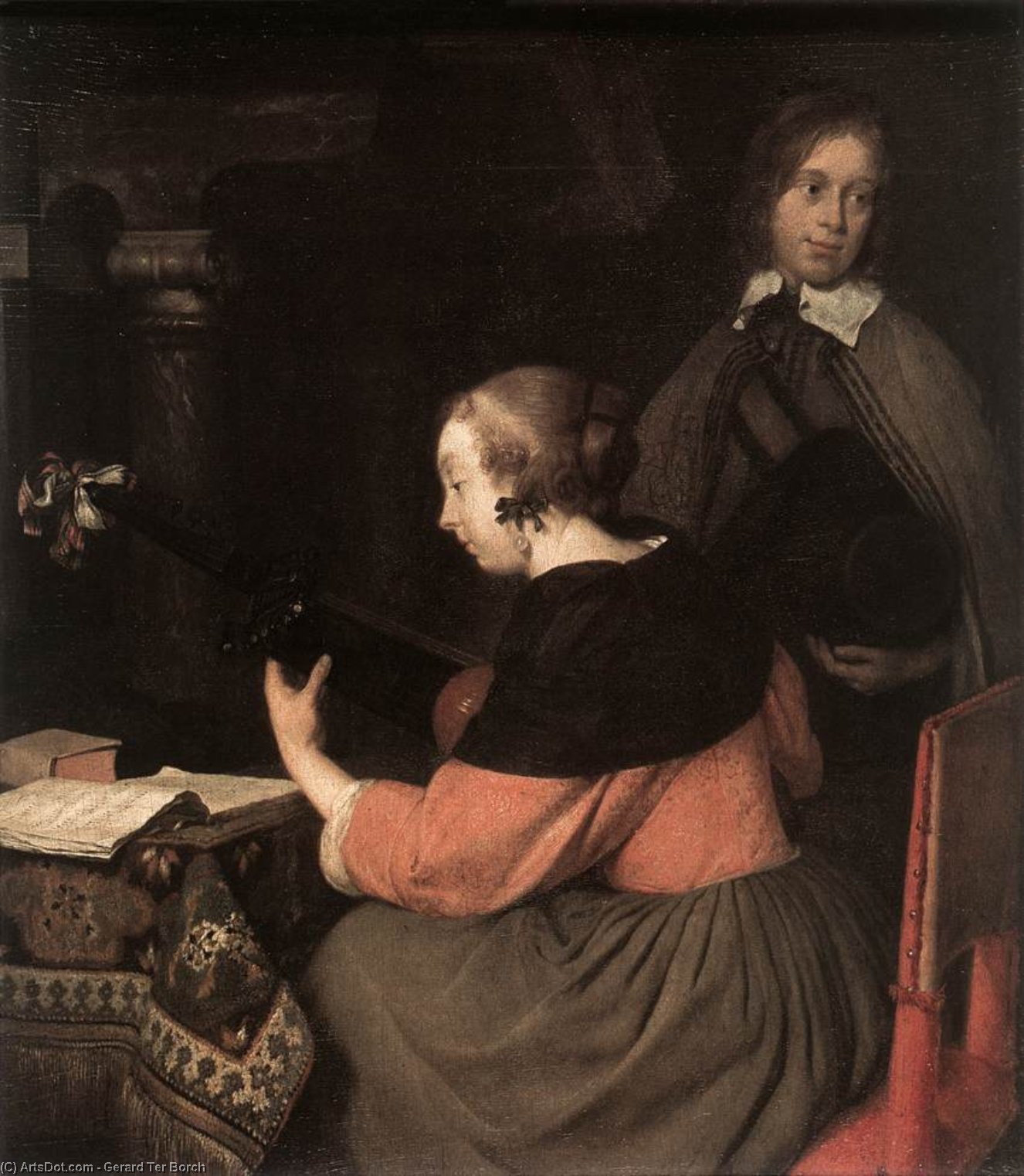 WikiOO.org - 백과 사전 - 회화, 삽화 Gerard Ter Borch - The Lute Player