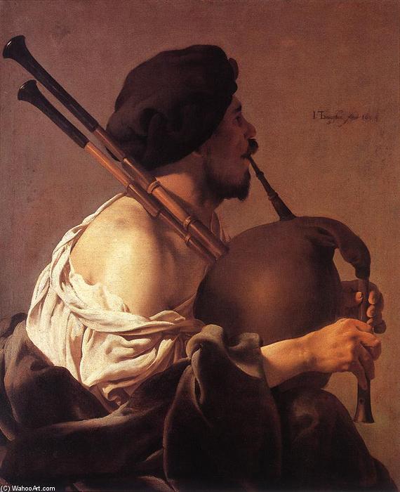 WikiOO.org - Encyclopedia of Fine Arts - Lukisan, Artwork Hendrick Terbrugghen - Bagpipe Player