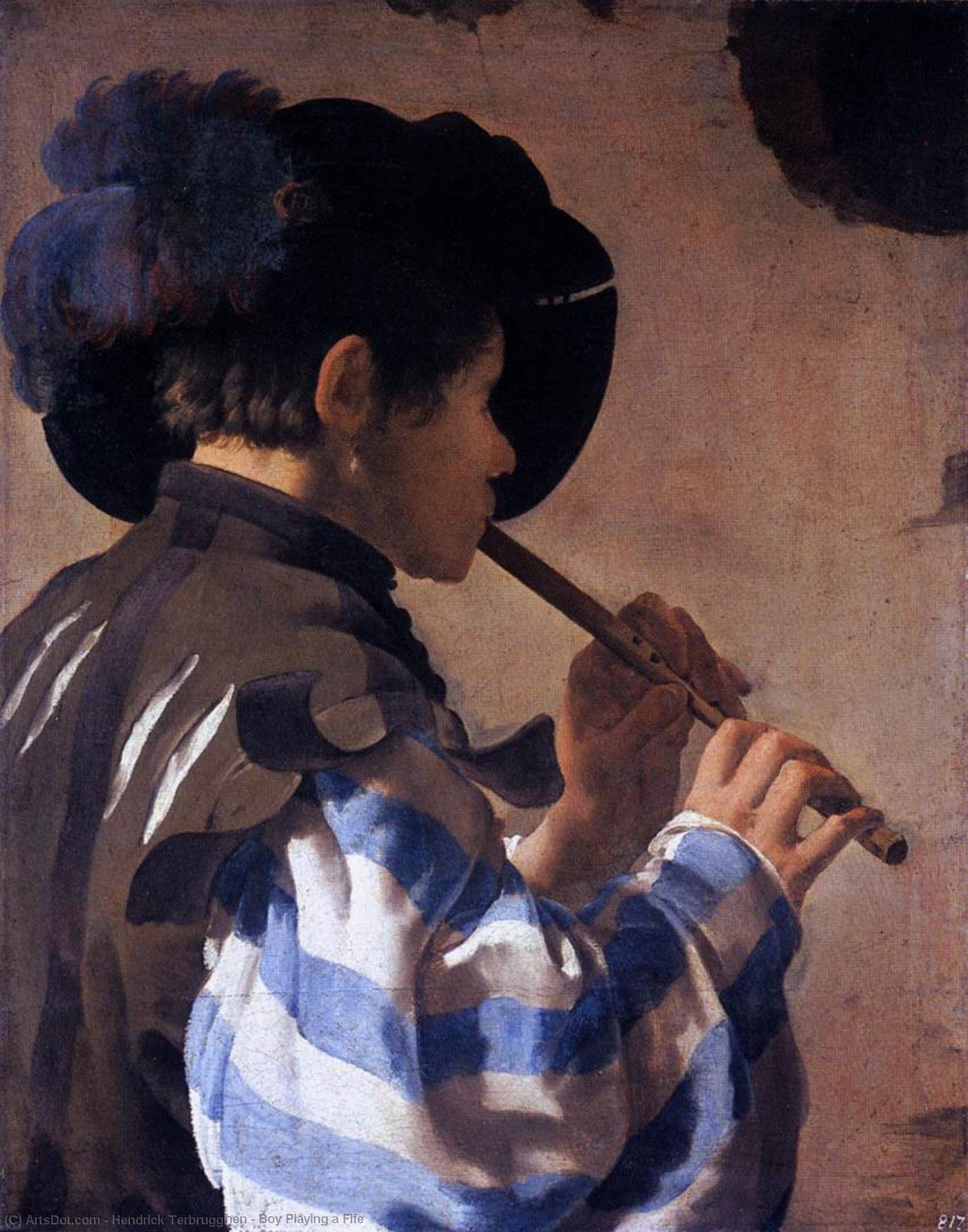 WikiOO.org - Енциклопедия за изящни изкуства - Живопис, Произведения на изкуството Hendrick Terbrugghen - Boy Playing a Fife