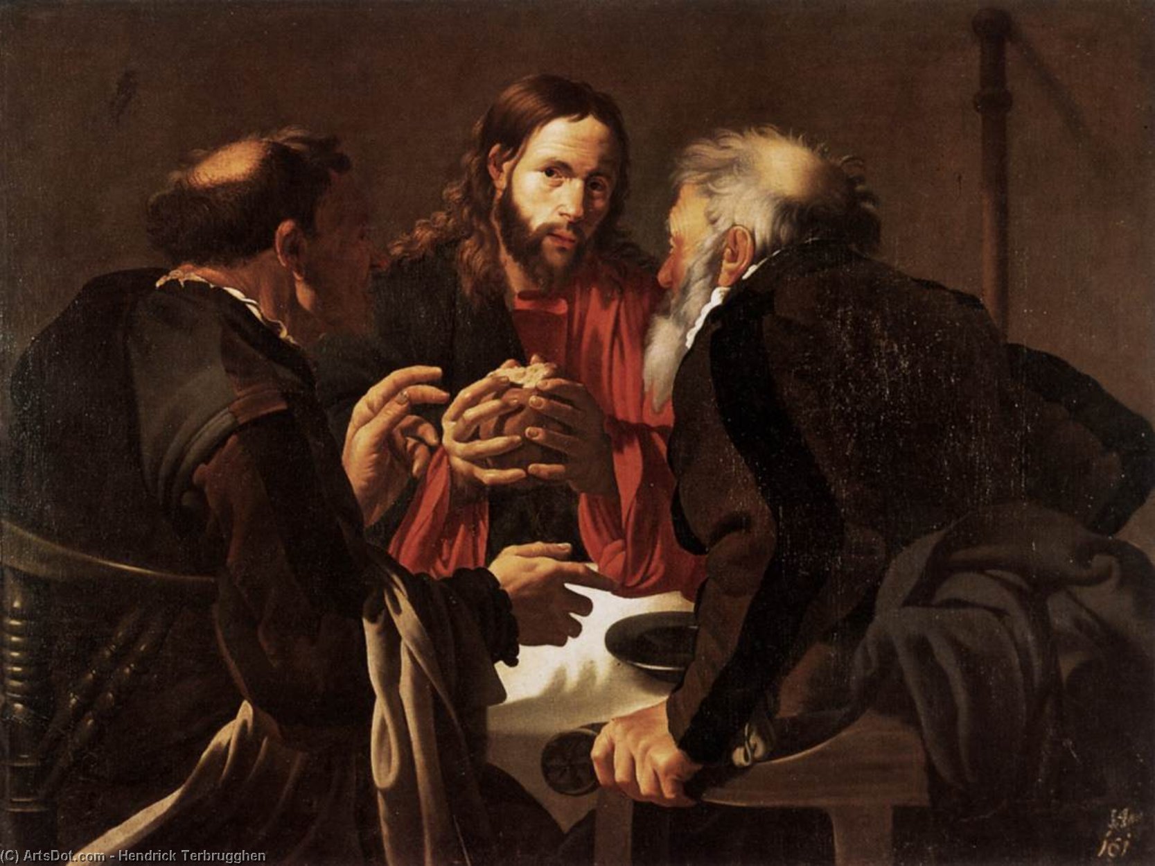 WikiOO.org - Encyclopedia of Fine Arts - Lukisan, Artwork Hendrick Terbrugghen - Supper at Emmaus