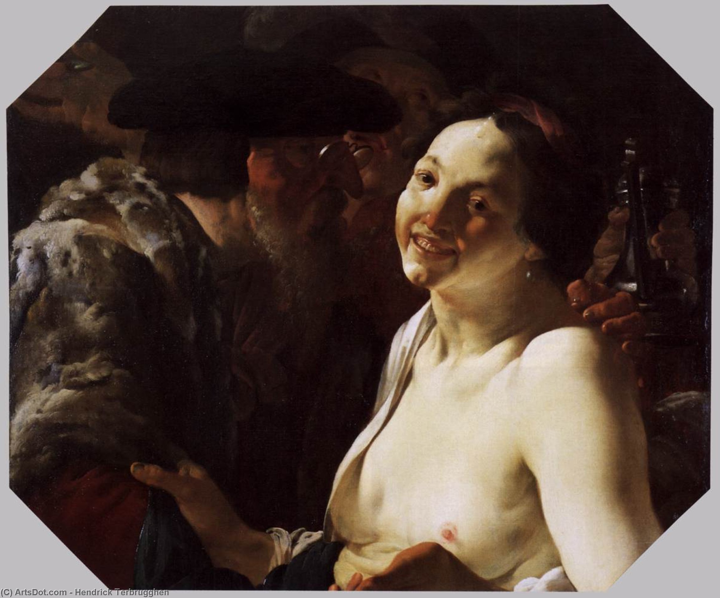 WikiOO.org - Encyclopedia of Fine Arts - Maleri, Artwork Hendrick Terbrugghen - Unequal Couple