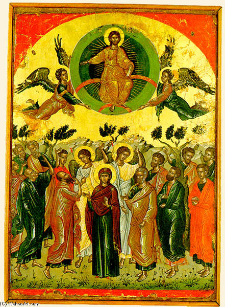 Wikioo.org - The Encyclopedia of Fine Arts - Painting, Artwork by Theophanes The Cretan (Theophanes Strelitzas) - The Ascension