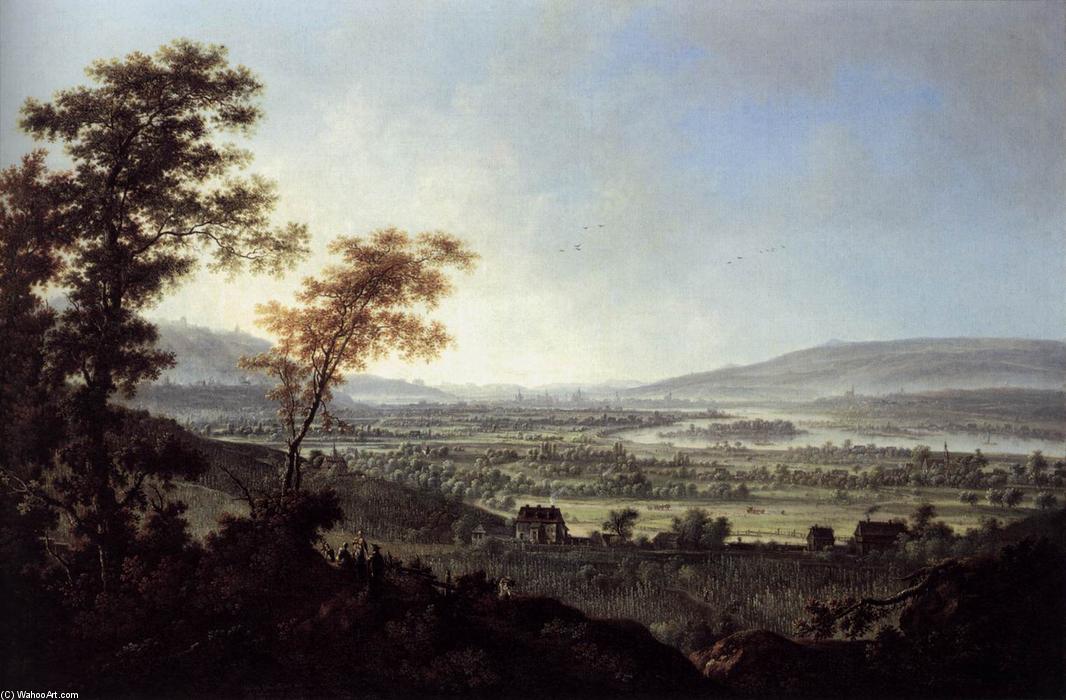 Wikioo.org - The Encyclopedia of Fine Arts - Painting, Artwork by Johann Alexander Thiele - View of Dresden from the Loessnitz Heights