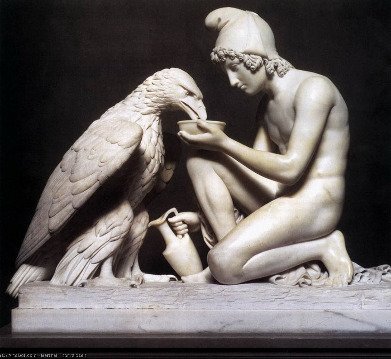 WikiOO.org – 美術百科全書 - 繪畫，作品 Berthel Thorvaldsen - 木卫三 水域  宙斯  作为  一个  鹰