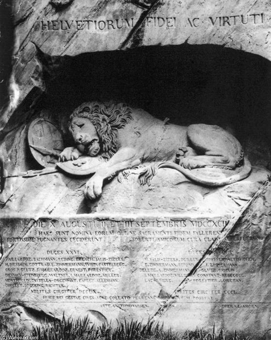 Wikioo.org - Encyklopedia Sztuk Pięknych - Malarstwo, Grafika Berthel Thorvaldsen - The Lion of Lucerne