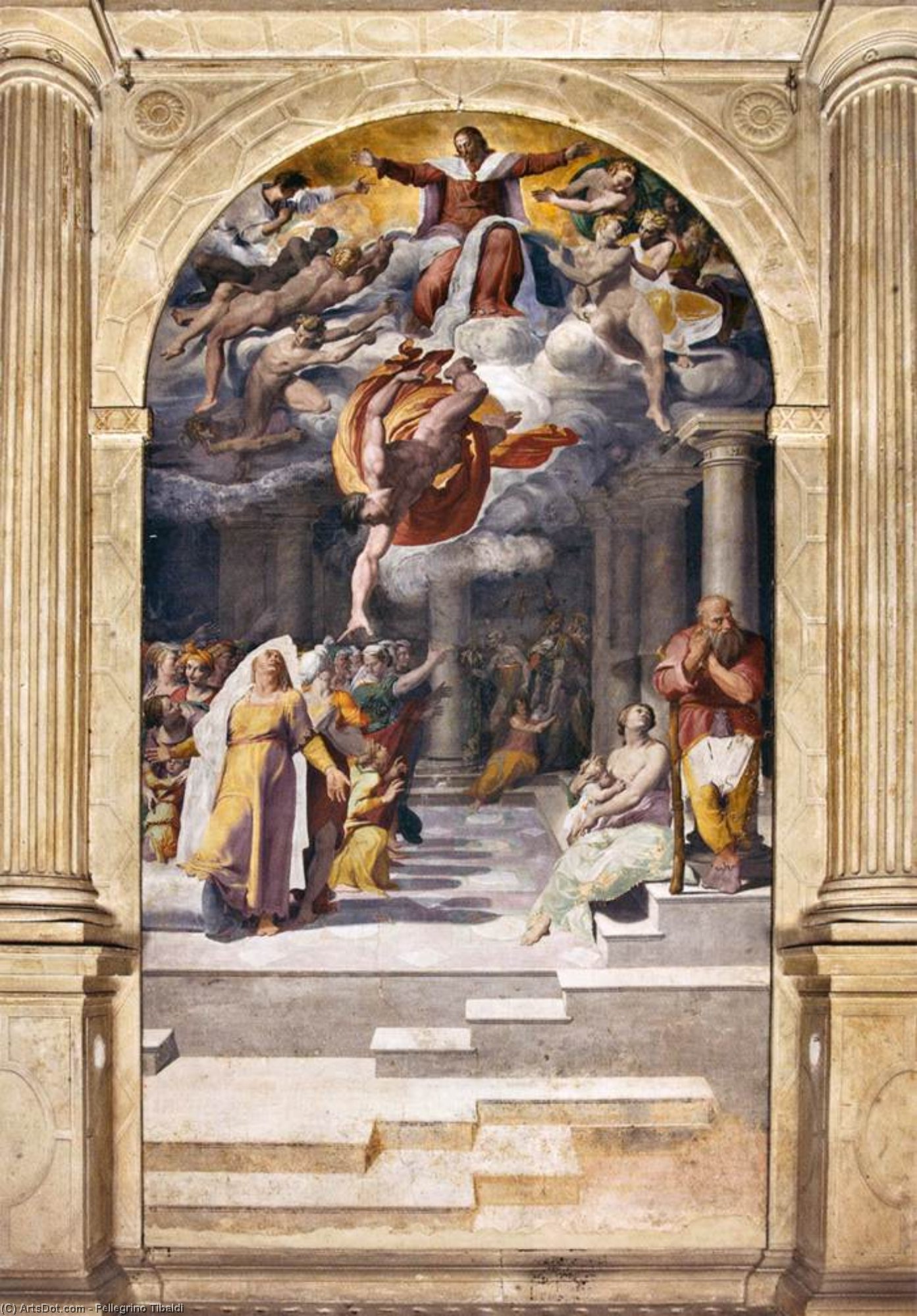Wikioo.org - The Encyclopedia of Fine Arts - Painting, Artwork by Pellegrino Tibaldi - Annunciation of the Birth of John the Baptist