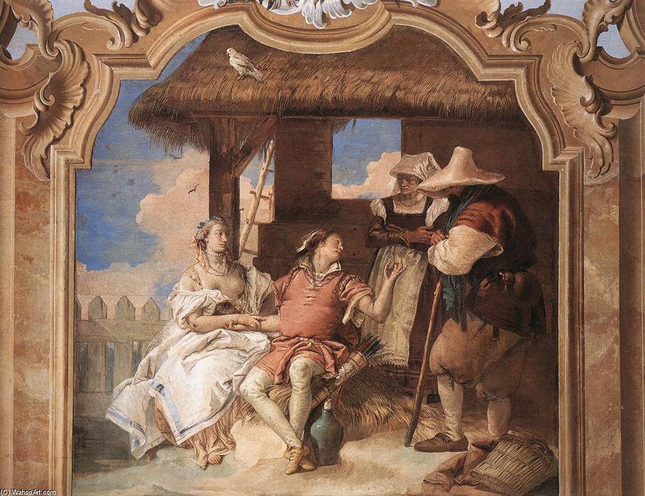 Wikioo.org – La Enciclopedia de las Bellas Artes - Pintura, Obras de arte de Giovanni Battista Tiepolo - Angélica y Medoro con los pastores