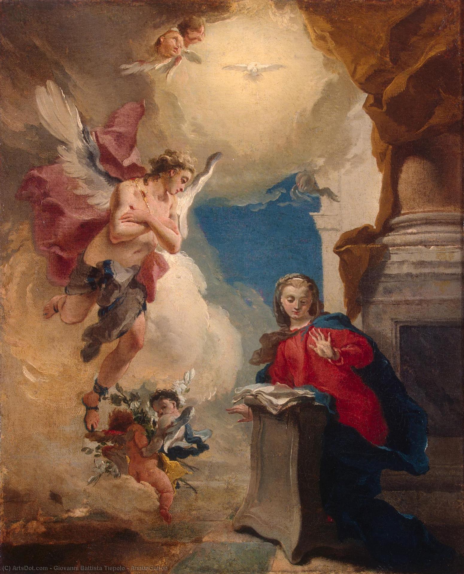 WikiOO.org - Encyclopedia of Fine Arts - Maľba, Artwork Giovanni Battista Tiepolo - Annunciation