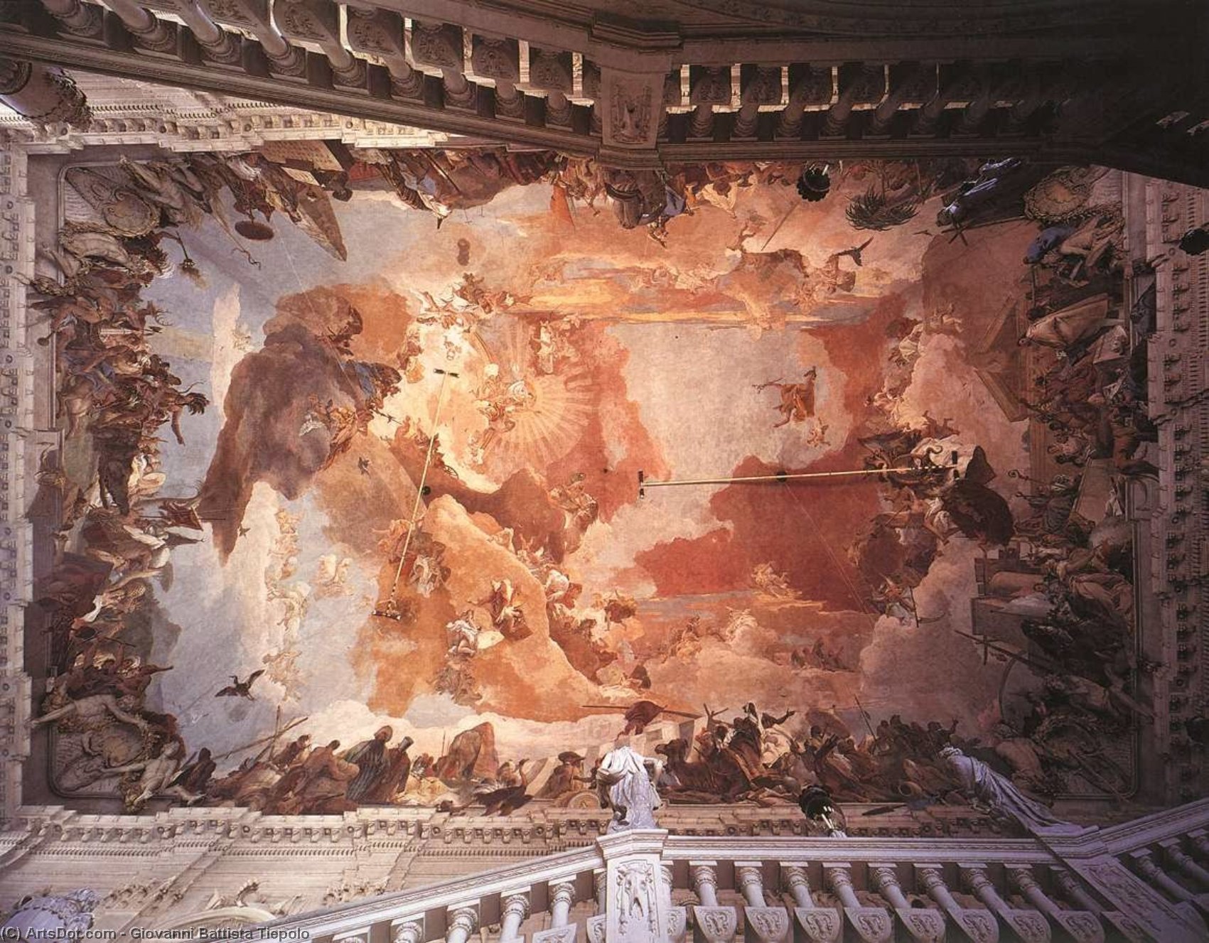 Wikioo.org – La Enciclopedia de las Bellas Artes - Pintura, Obras de arte de Giovanni Battista Tiepolo - Apolo asícomo  el  Continentes
