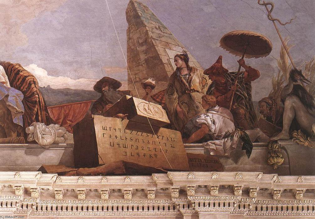 Wikioo.org - The Encyclopedia of Fine Arts - Painting, Artwork by Giovanni Battista Tiepolo - Apollo and the Continents (Asia, obelisk group)