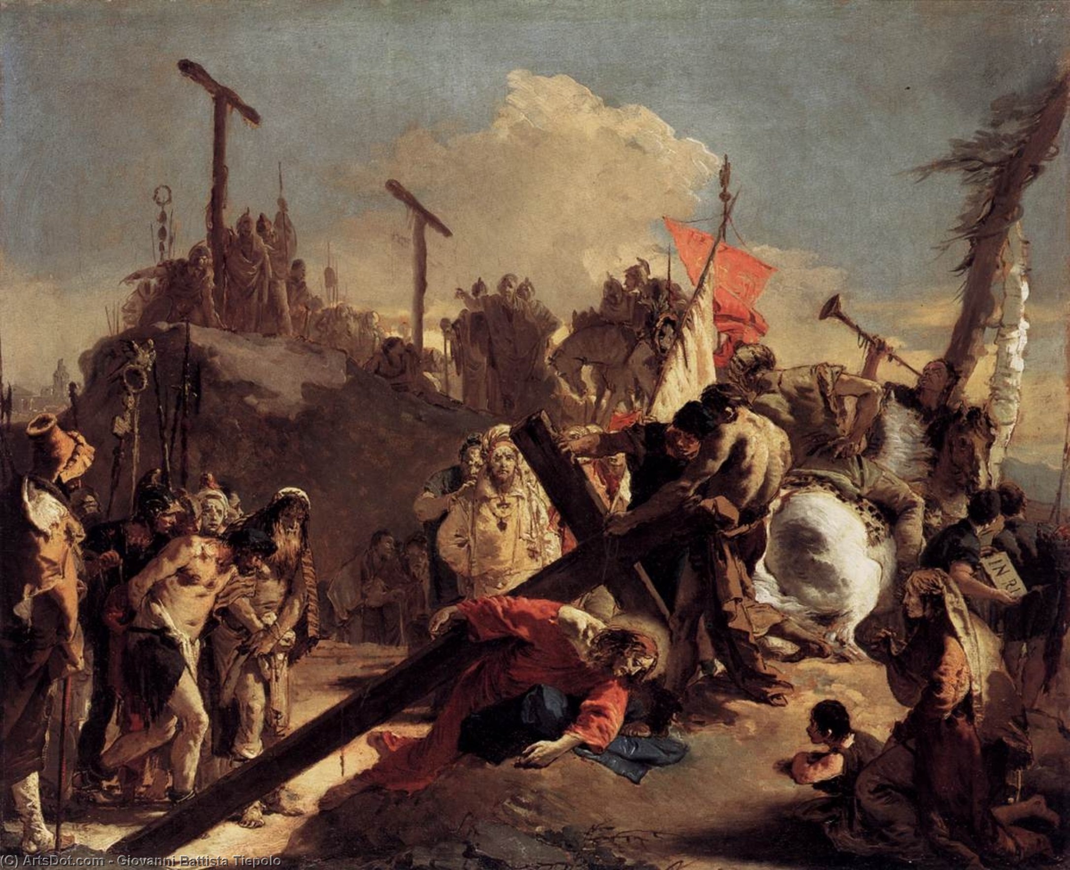 Wikioo.org – La Enciclopedia de las Bellas Artes - Pintura, Obras de arte de Giovanni Battista Tiepolo - Llevar la Cruz