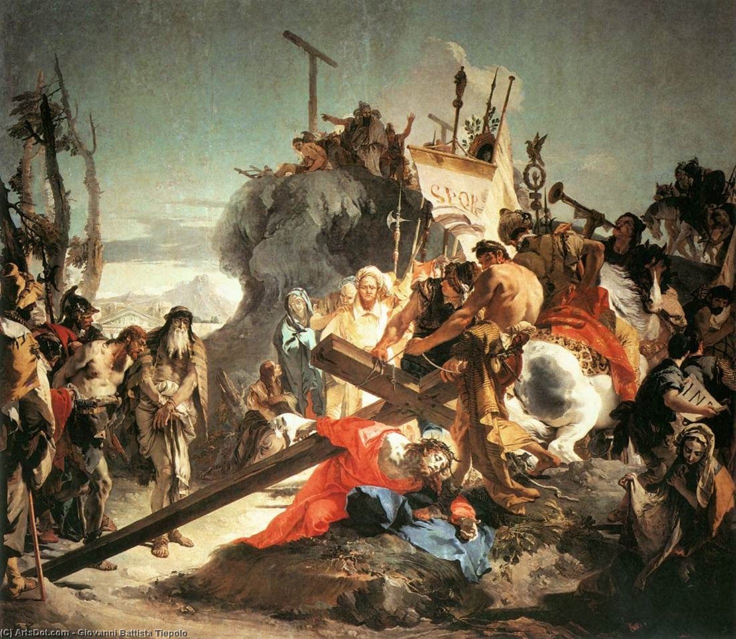 Wikoo.org - موسوعة الفنون الجميلة - اللوحة، العمل الفني Giovanni Battista Tiepolo - Christ Carrying the Cross