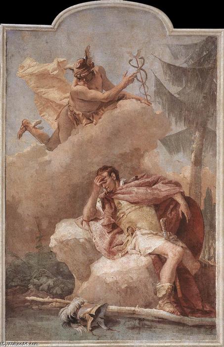 WikiOO.org - Εγκυκλοπαίδεια Καλών Τεχνών - Ζωγραφική, έργα τέχνης Giovanni Battista Tiepolo - Mercury Appearing to Aeneas
