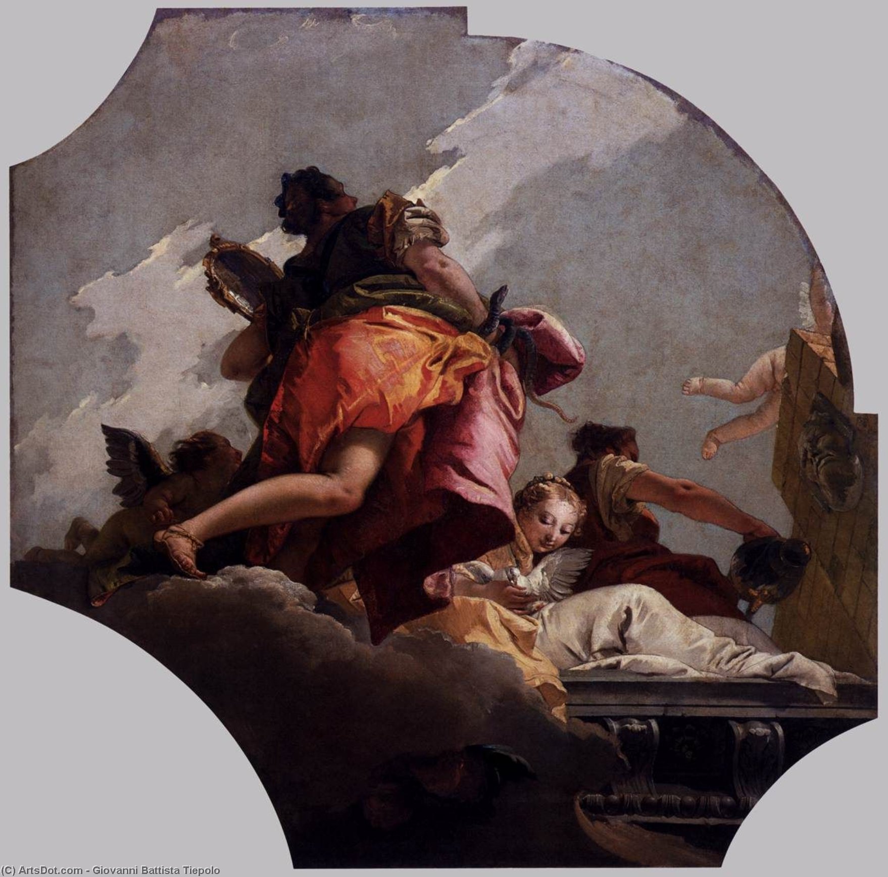 WikiOO.org - Εγκυκλοπαίδεια Καλών Τεχνών - Ζωγραφική, έργα τέχνης Giovanni Battista Tiepolo - Prudence, Sincerity, and Temperance