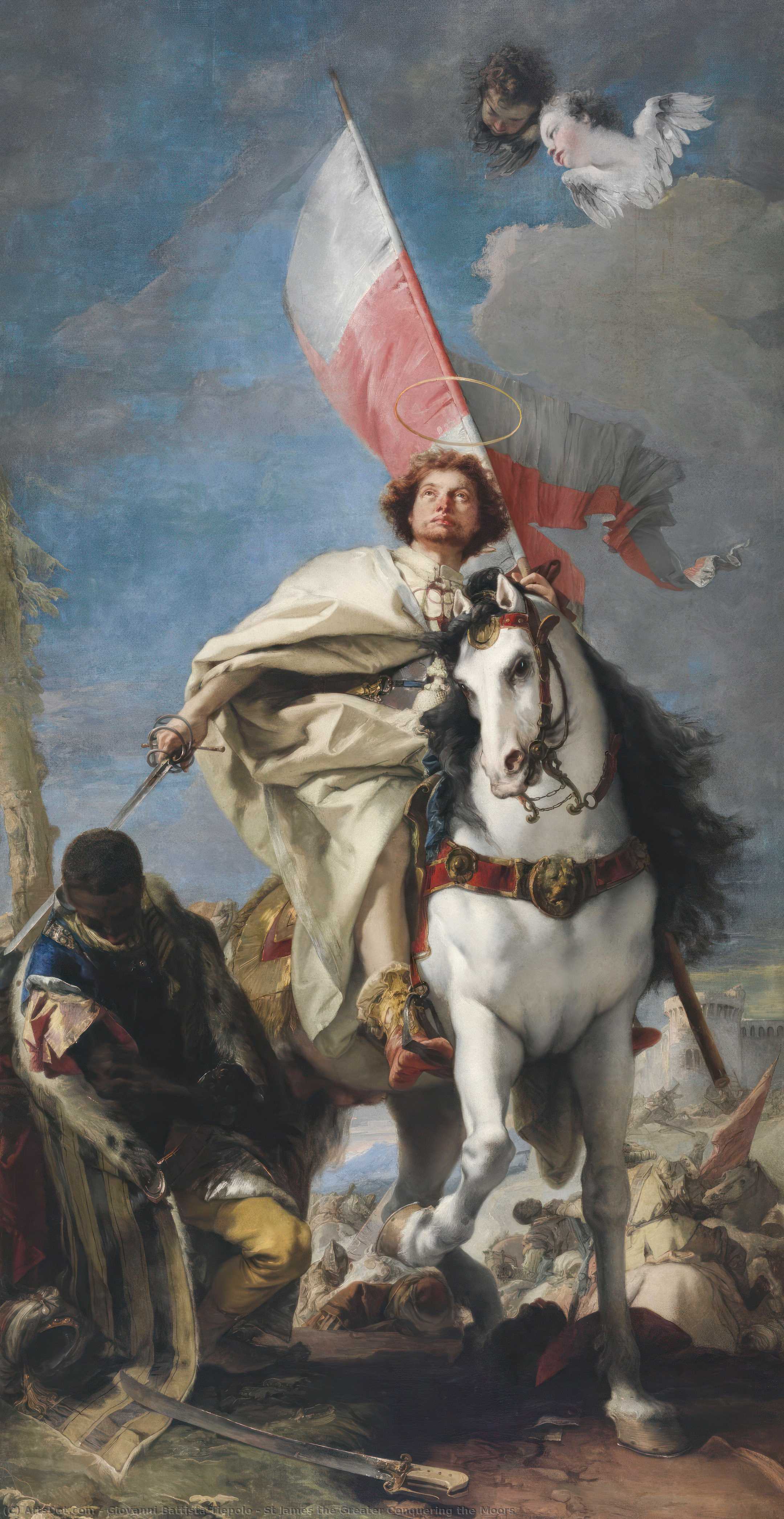 Wikioo.org – L'Enciclopedia delle Belle Arti - Pittura, Opere di Giovanni Battista Tiepolo - san giacomo dopodomani  Maggiore  conquista  dopodomani  mori