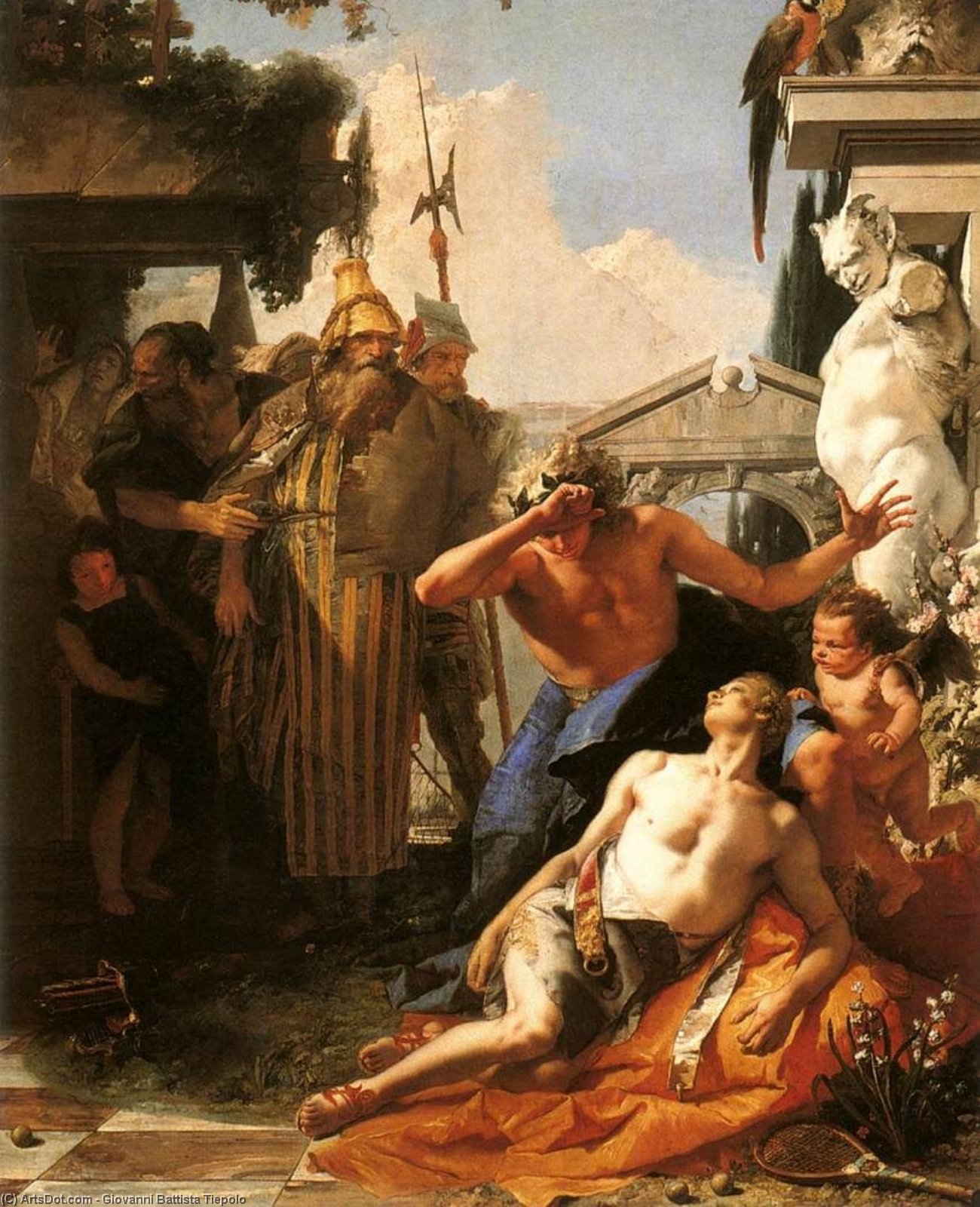 Wikioo.org - The Encyclopedia of Fine Arts - Painting, Artwork by Giovanni Battista Tiepolo - The Death of Hyacinth
