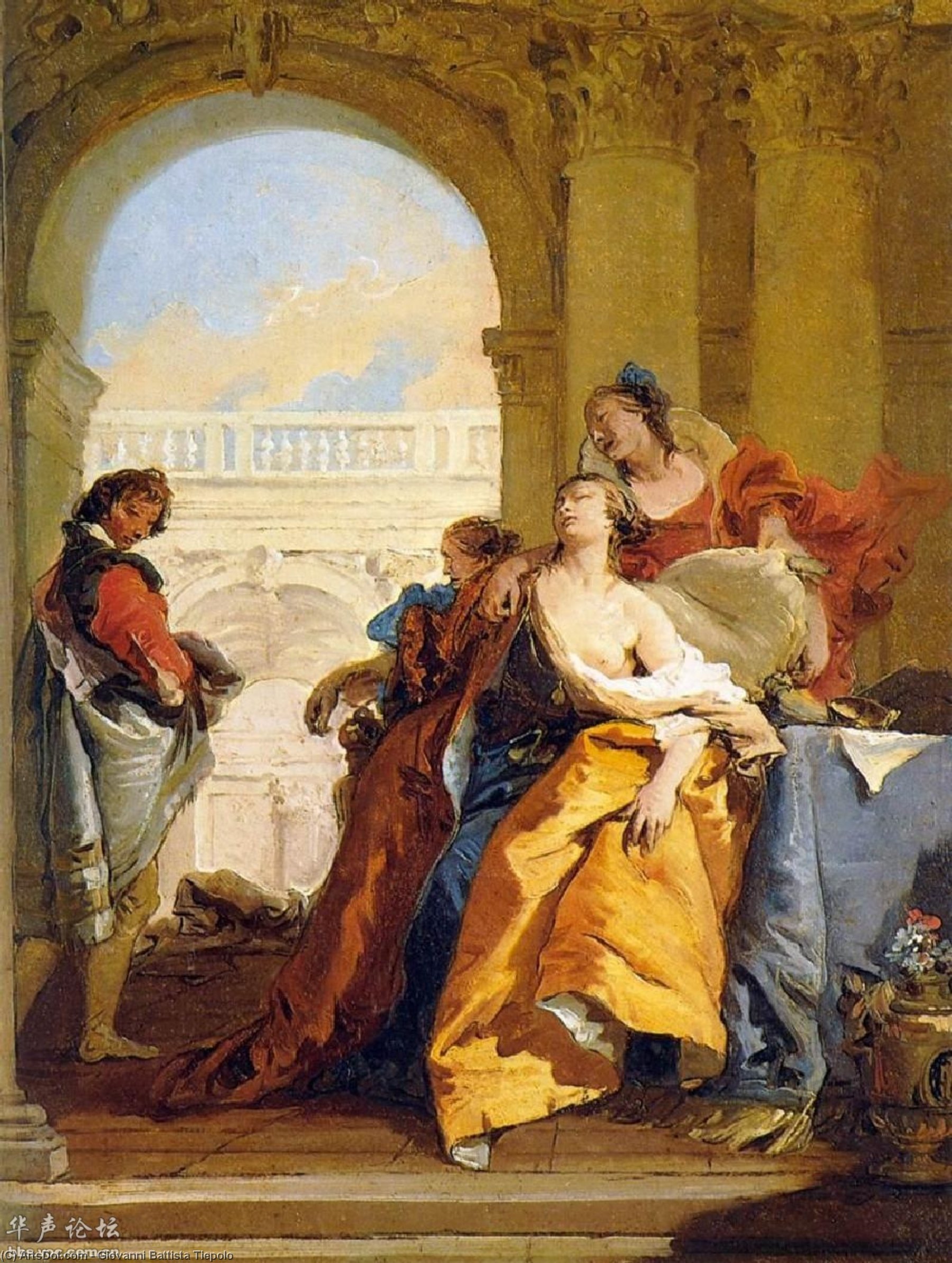 WikiOO.org – 美術百科全書 - 繪畫，作品 Giovanni Battista Tiepolo - 死亡 索福尼斯巴
