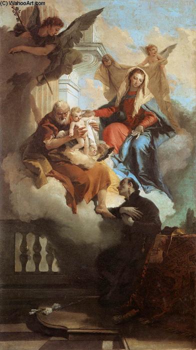 Wikioo.org - The Encyclopedia of Fine Arts - Painting, Artwork by Giovanni Battista Tiepolo - The Holy Family Appearing in a Vision to St Gaetano