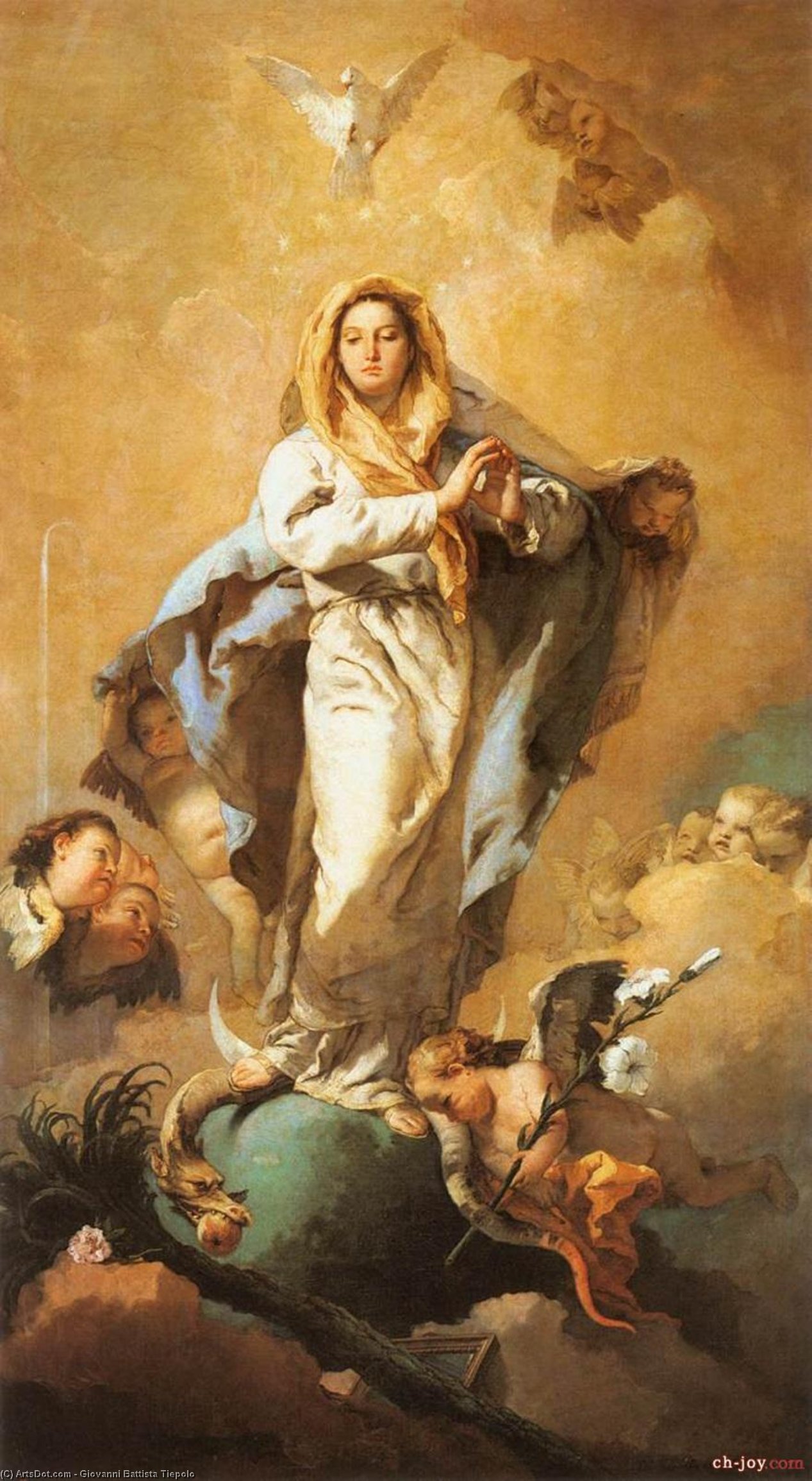 Wikioo.org - The Encyclopedia of Fine Arts - Painting, Artwork by Giovanni Battista Tiepolo - The Immaculate Conception