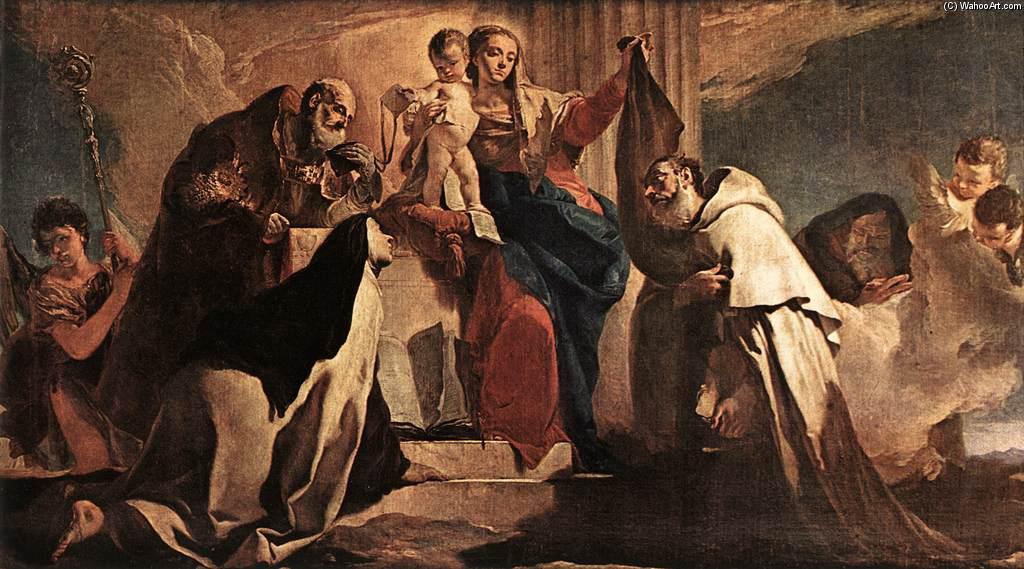 Wikioo.org – L'Encyclopédie des Beaux Arts - Peinture, Oeuvre de Giovanni Battista Tiepolo - La Madone du Carmel et les âmes du Purgatoire (détail)