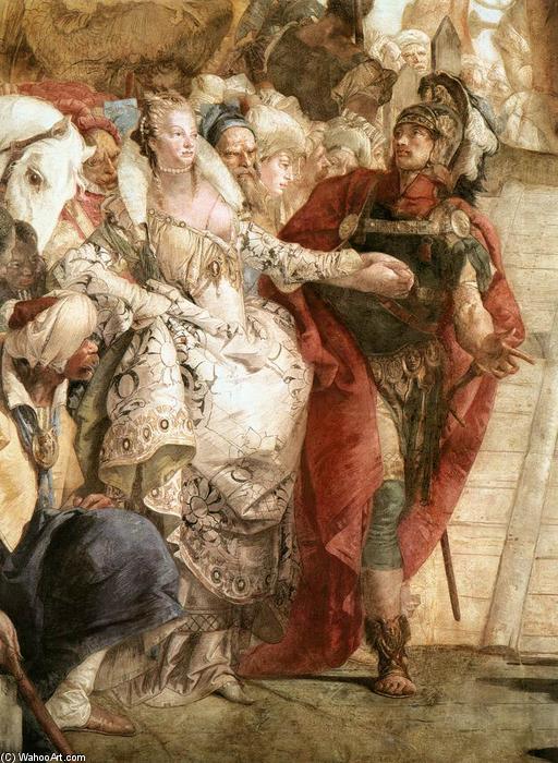 Wikioo.org – L'Encyclopédie des Beaux Arts - Peinture, Oeuvre de Giovanni Battista Tiepolo - La Rencontre d Antoine et Cléopâtre (détail)