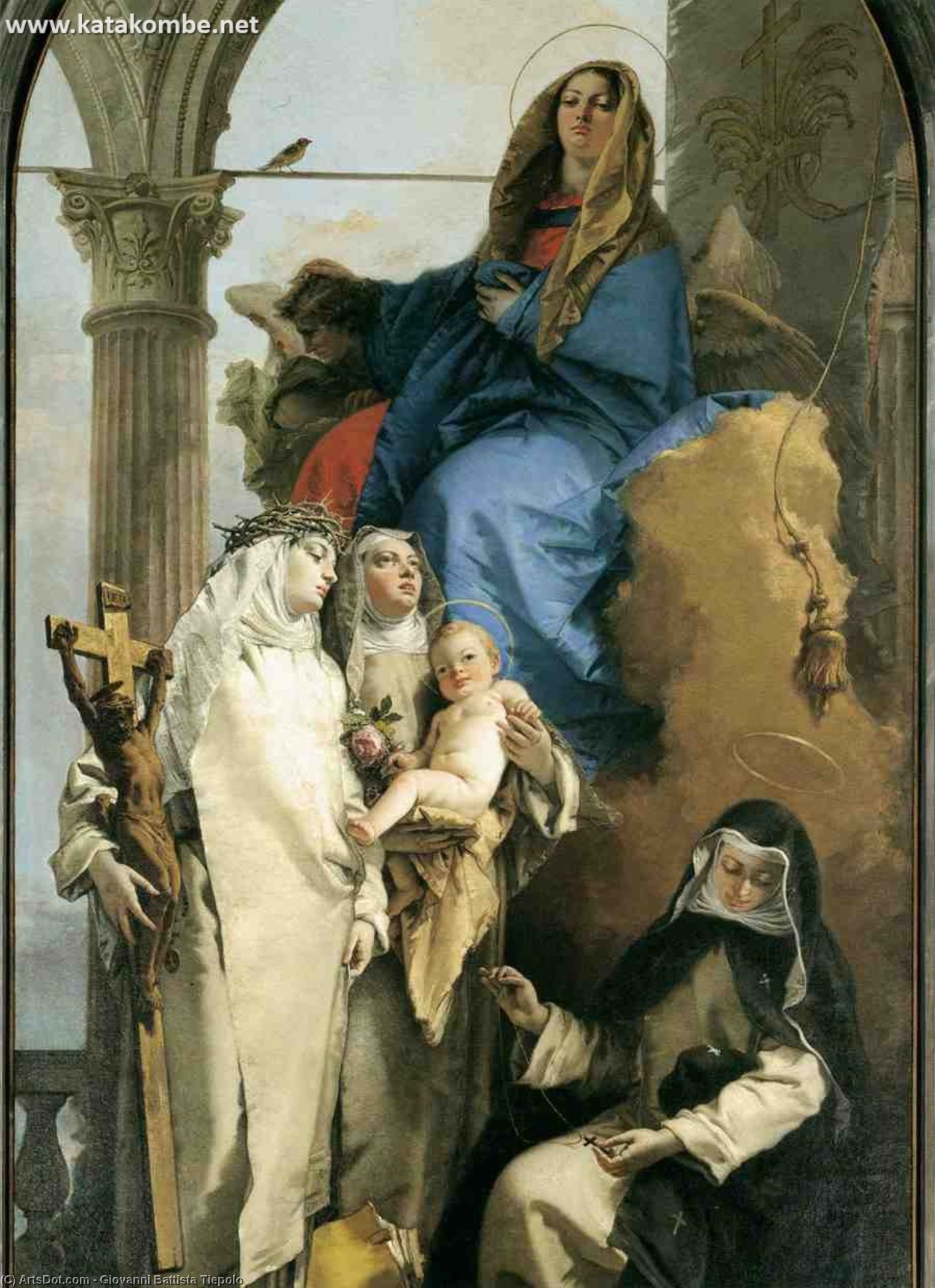 Wikioo.org - The Encyclopedia of Fine Arts - Painting, Artwork by Giovanni Battista Tiepolo - The Virgin Appearing to Dominican Saints (detail)