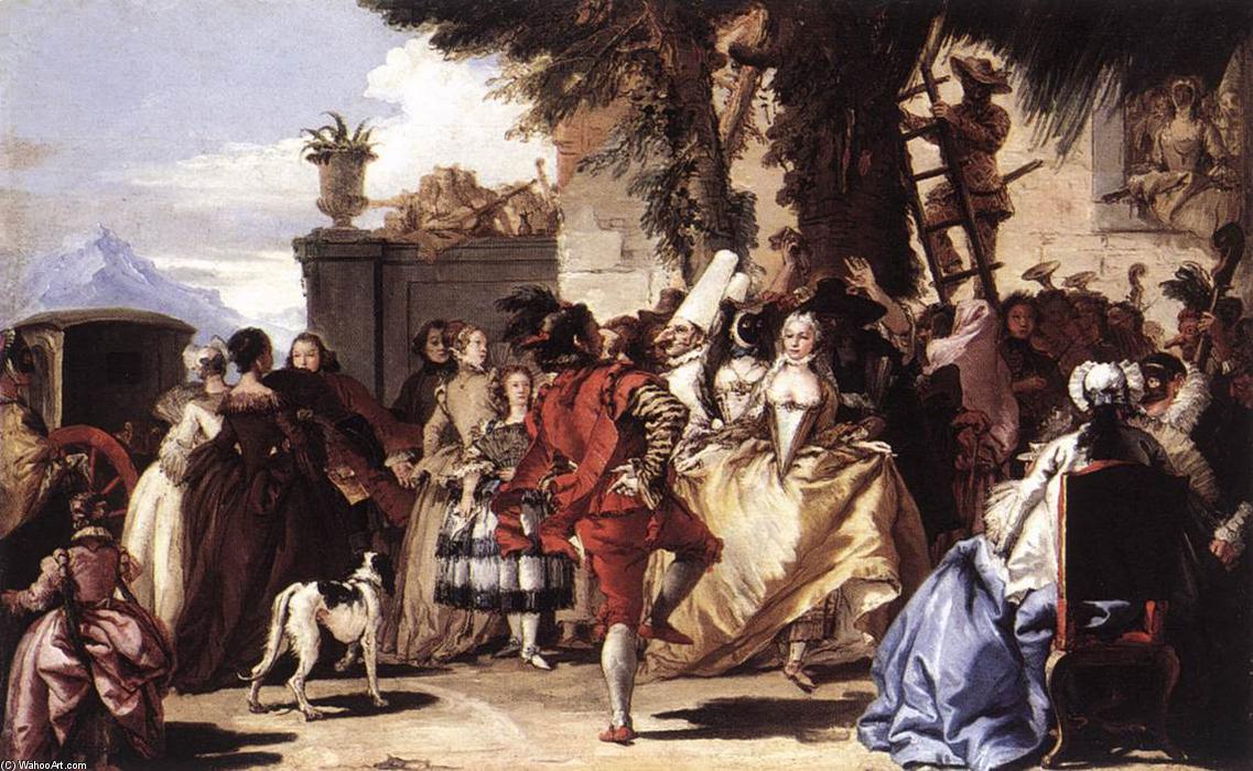 WikiOO.org - Encyclopedia of Fine Arts - Maľba, Artwork Giovanni Domenico Tiepolo - Ball in the Country
