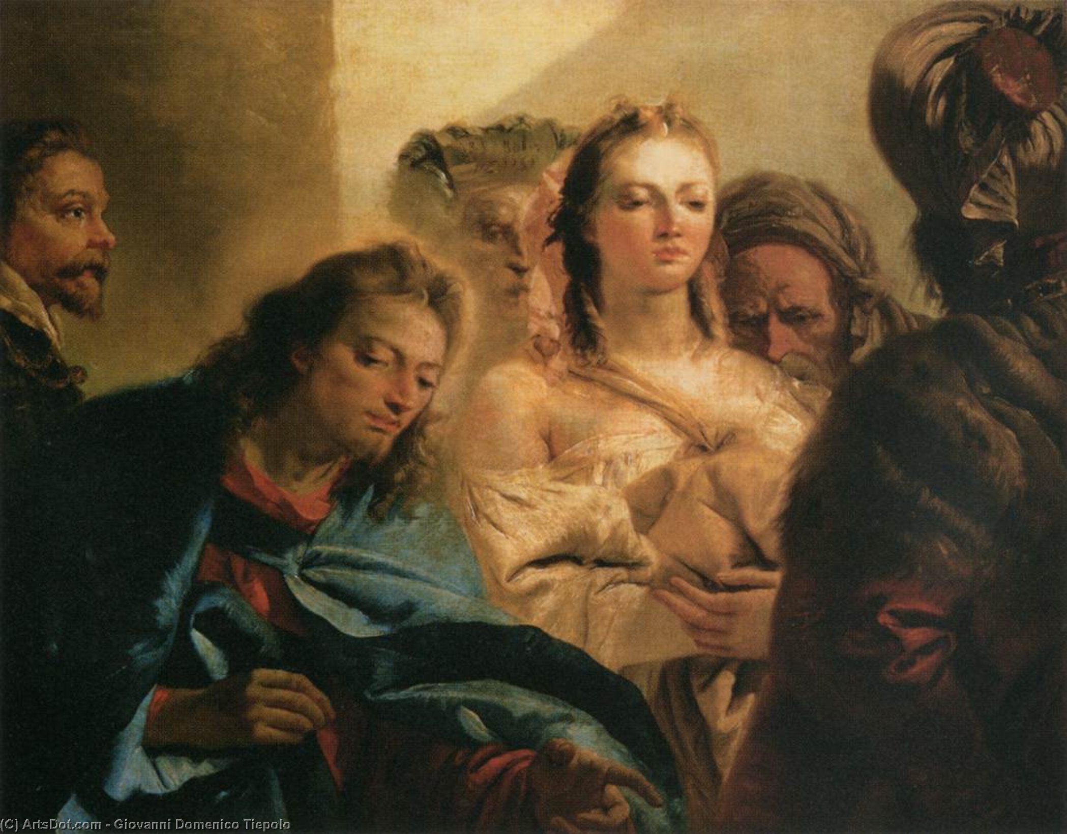 WikiOO.org - Εγκυκλοπαίδεια Καλών Τεχνών - Ζωγραφική, έργα τέχνης Giovanni Domenico Tiepolo - Christ and the Adulteress