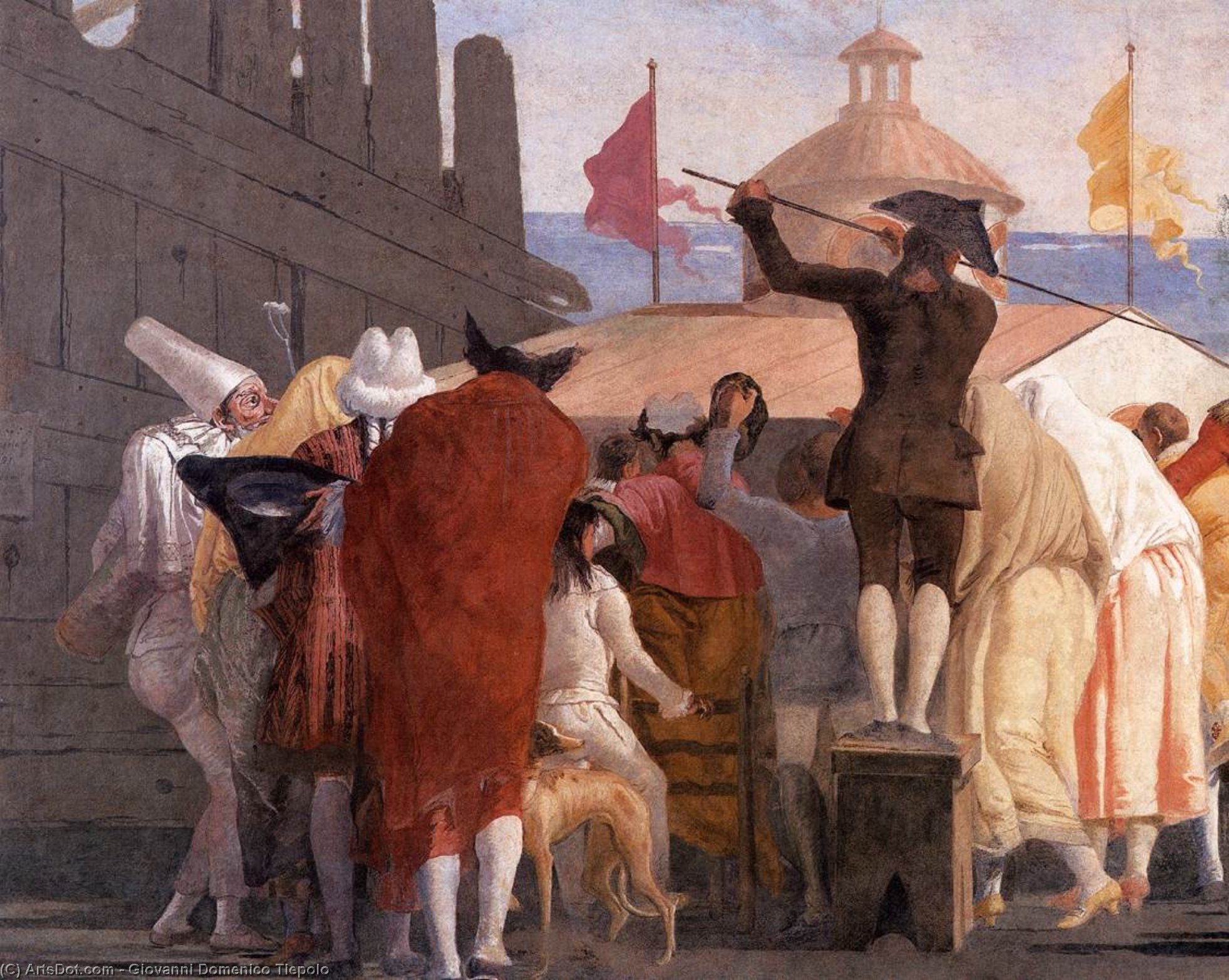 Wikioo.org – L'Encyclopédie des Beaux Arts - Peinture, Oeuvre de Giovanni Domenico Tiepolo - mondo novo ( détail )